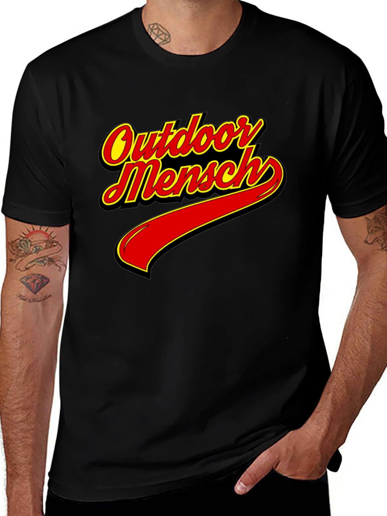 Variant 11 of Outdoor Mensch T-Shirt - Classic Black Tee