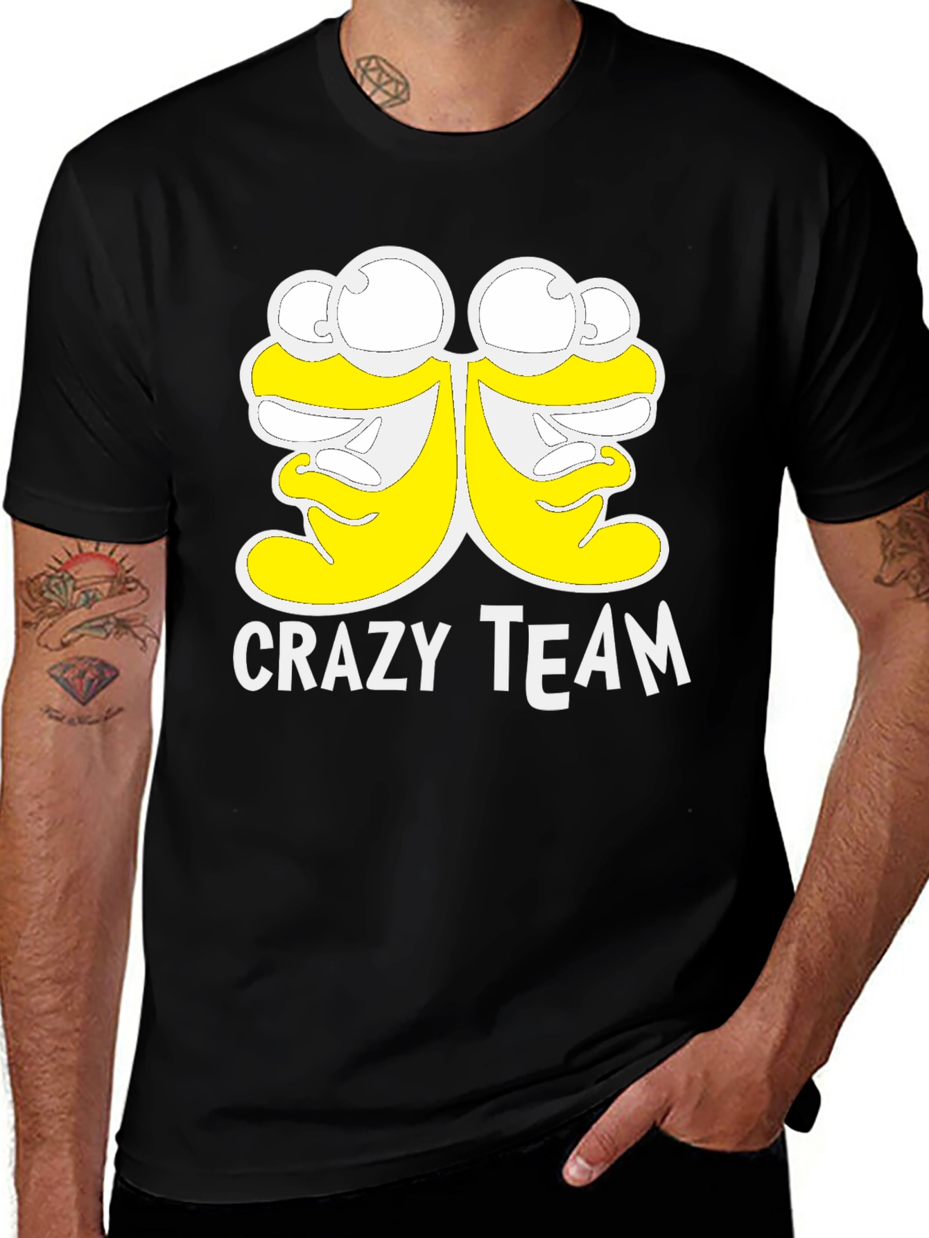 Variant 2 of Crazy Team Graphic Tee - Soft Black Cotton T-Shirt