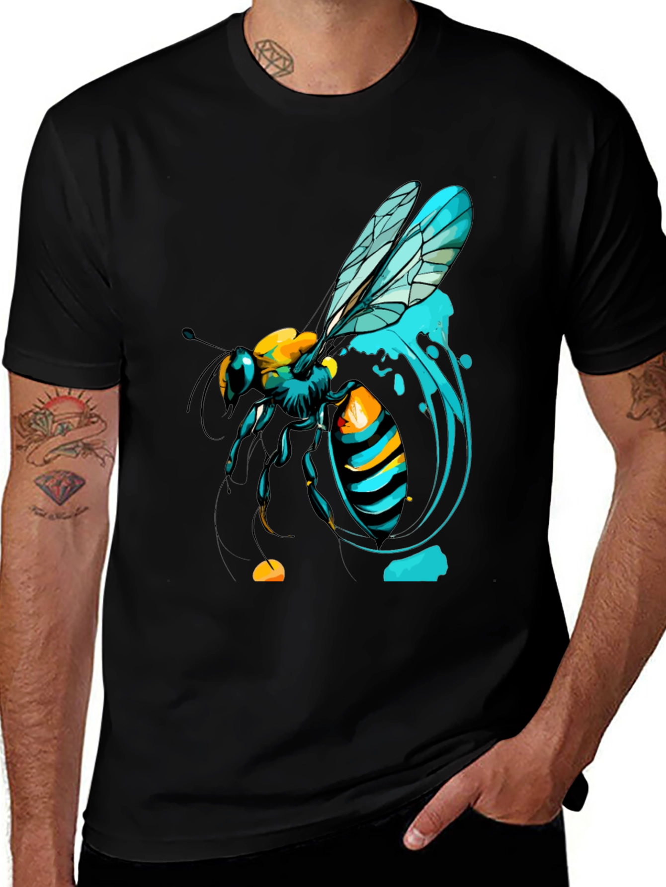 Variant 7 of Graphic Bee T-Shirt - Unique Artistic Design