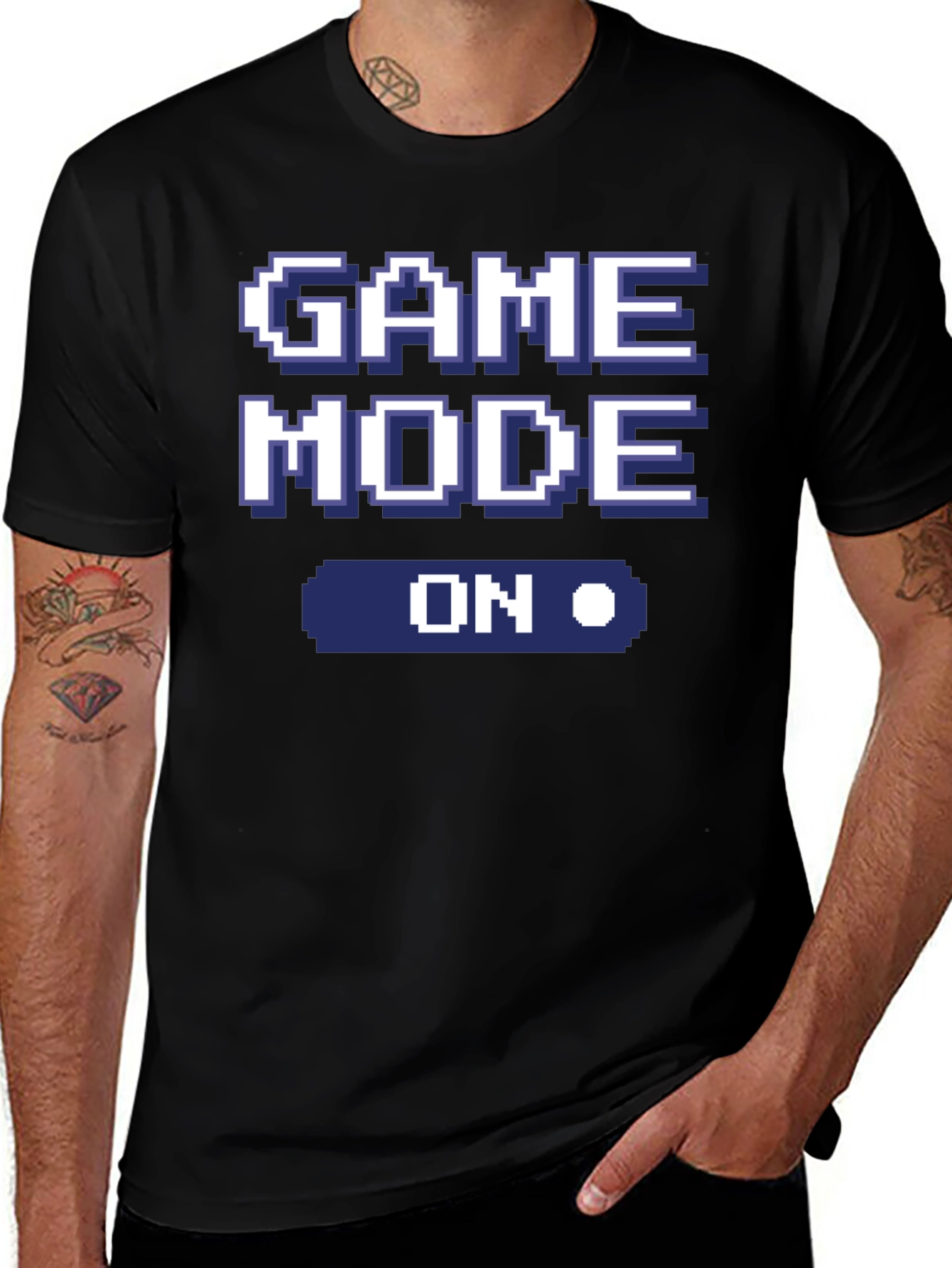 Variant 24 of Game Mode ON Black T-Shirt - Gamer Style Tee