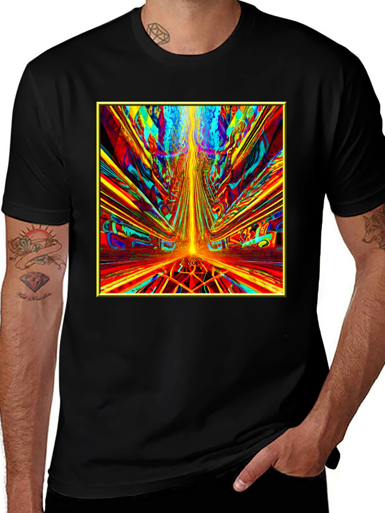Variant 13 of Psychedelic Art Graphic Tee - Vibrant Abstract Design