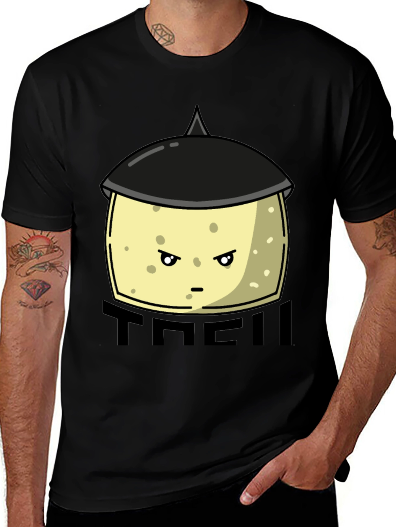 Funny Tofu Chef Cartoon Graphic Tee