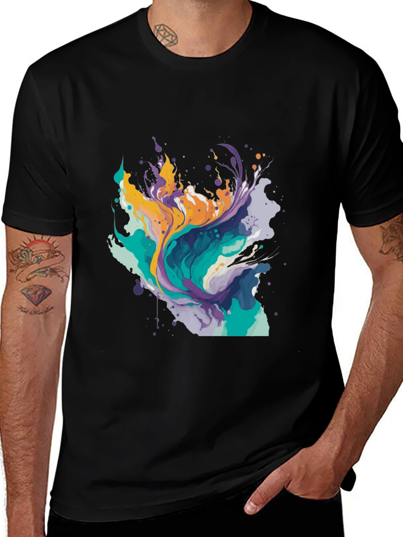 Variant 9 of Abstract Paint Splash Tee - Modern Art T-Shirt