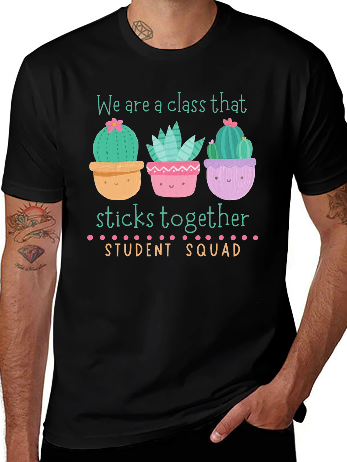 Variant 12 of Cute Cactus Student Squad T-Shirt