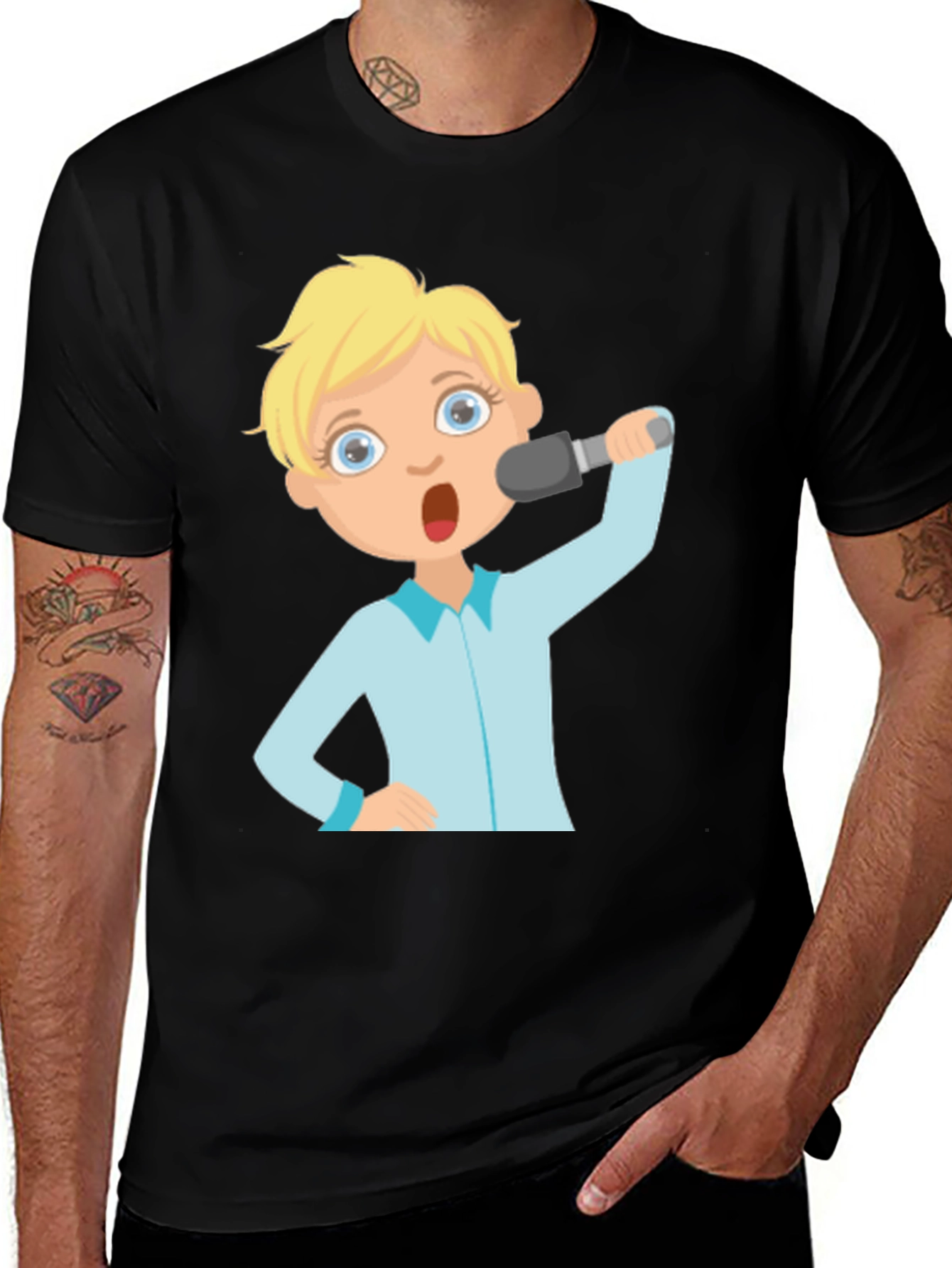 Variant 26 of Cartoon Singer Graphic T-Shirt