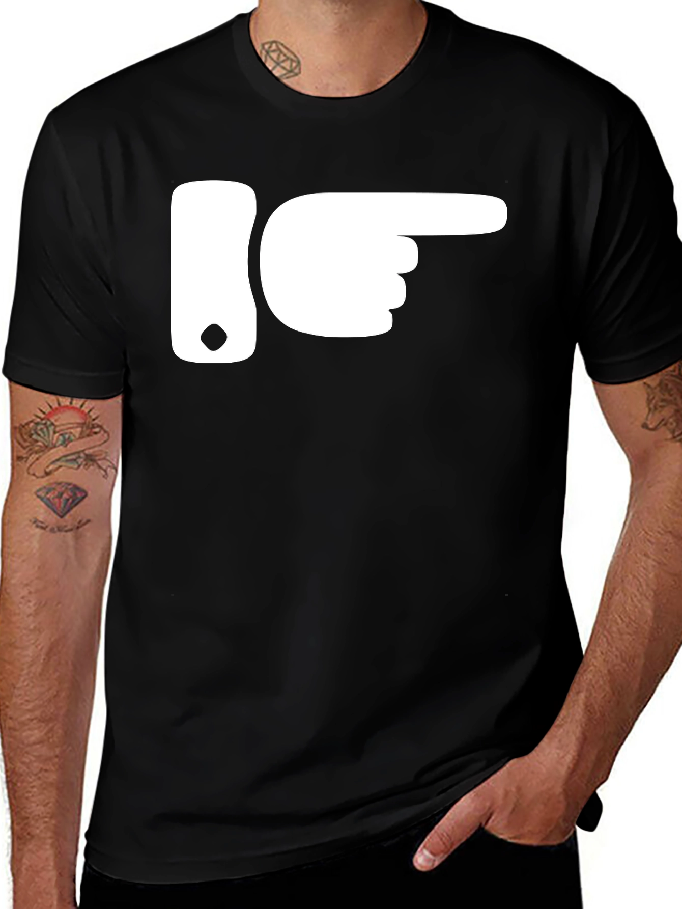 Variant 27 of Pointing Finger Graphic Tee - Novelty Humor Shirt