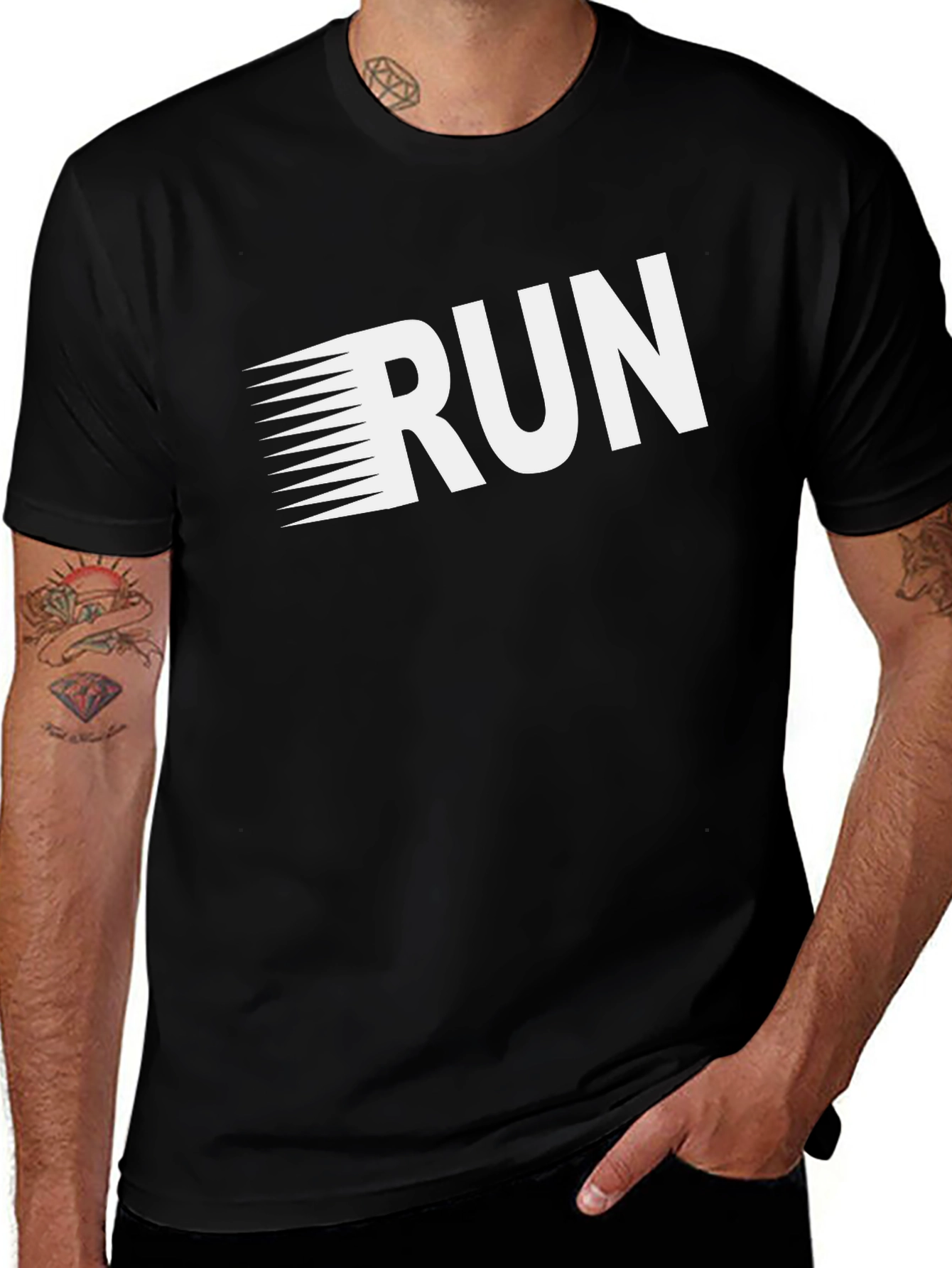 Variant 7 of Men's RUN Graphic Tee - Black