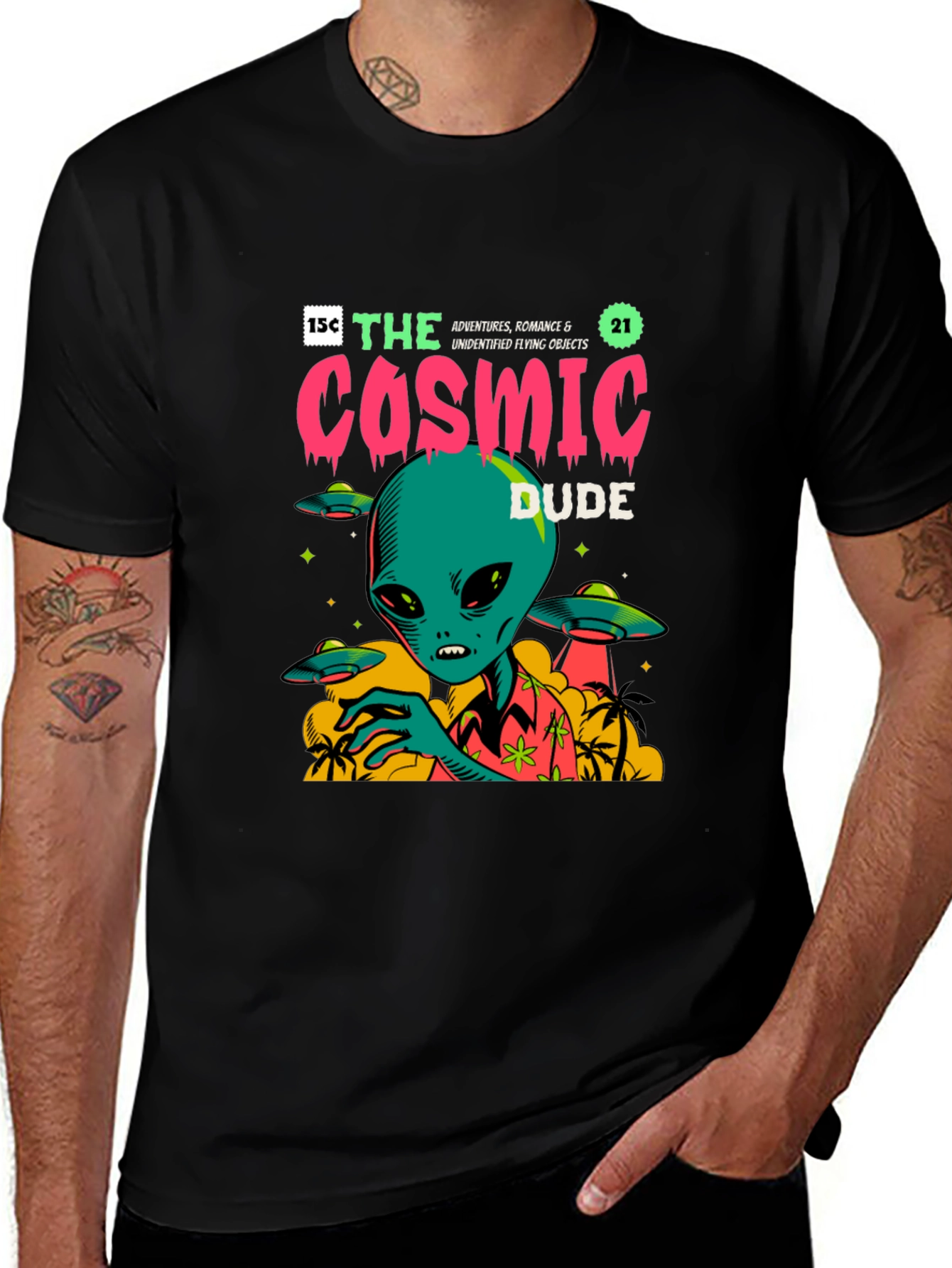 Variant 17 of Cosmic Dude Alien Graphic T-Shirt