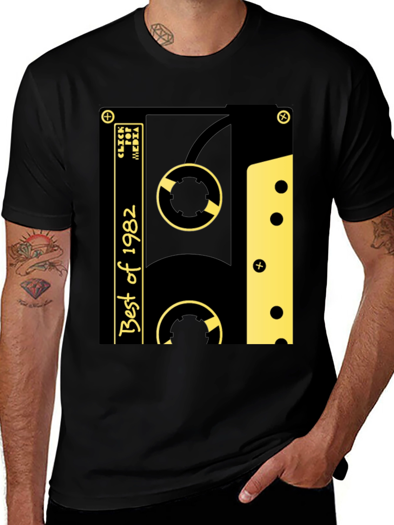 Variant 23 of Retro "Best of 1982" Cassette Tape Graphic T-Shirt