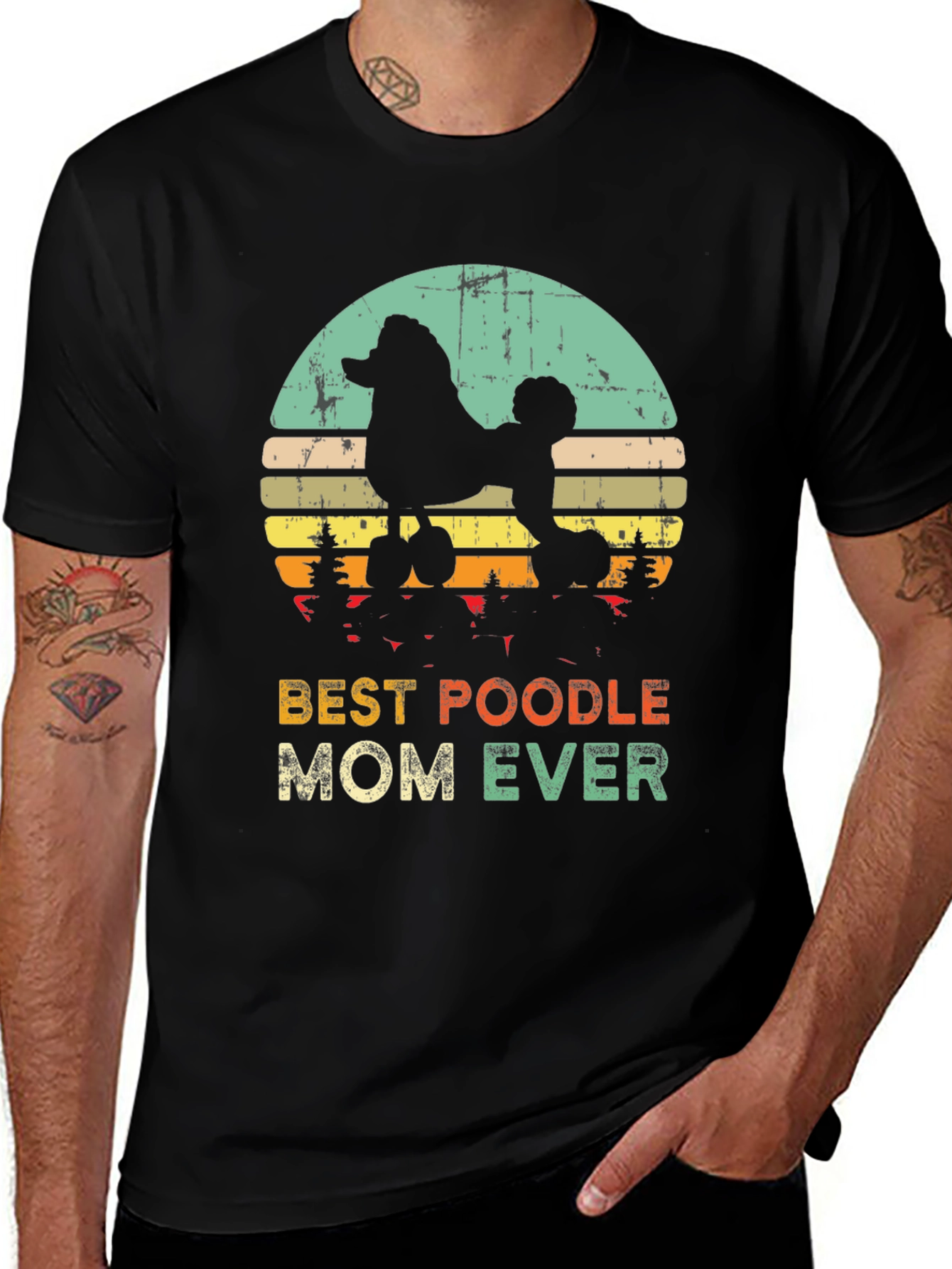 Variant 12 of Best Poodle Mom Ever T-Shirt - Retro Design