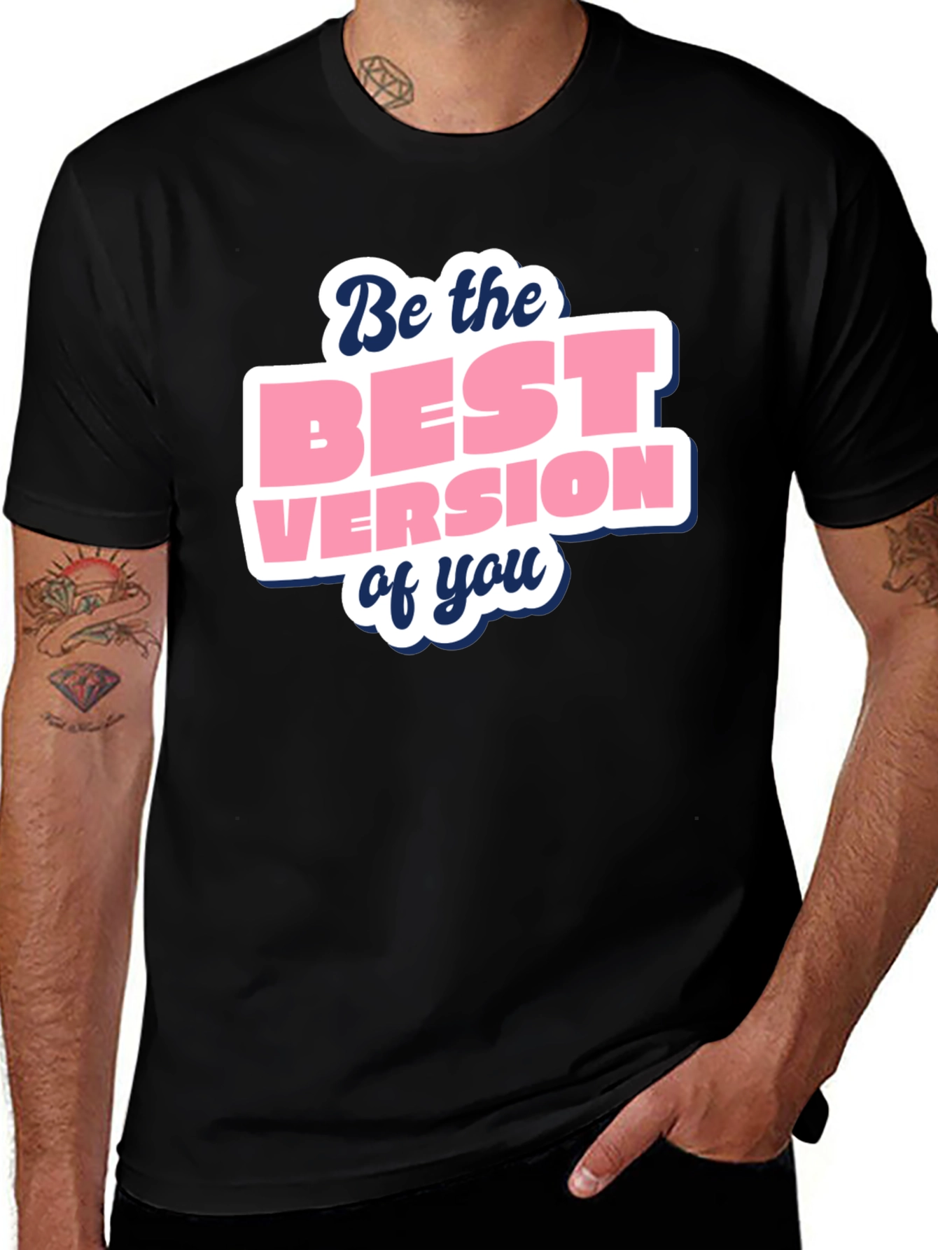 Variant 30 of Motivational 'Best Version' Black T-Shirt