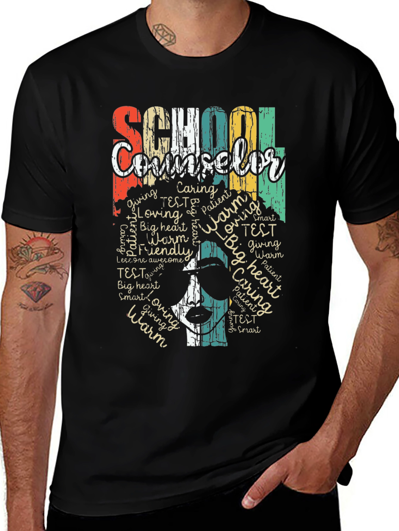 Variant 15 of School Counselor Word Art Graphic T-Shirt