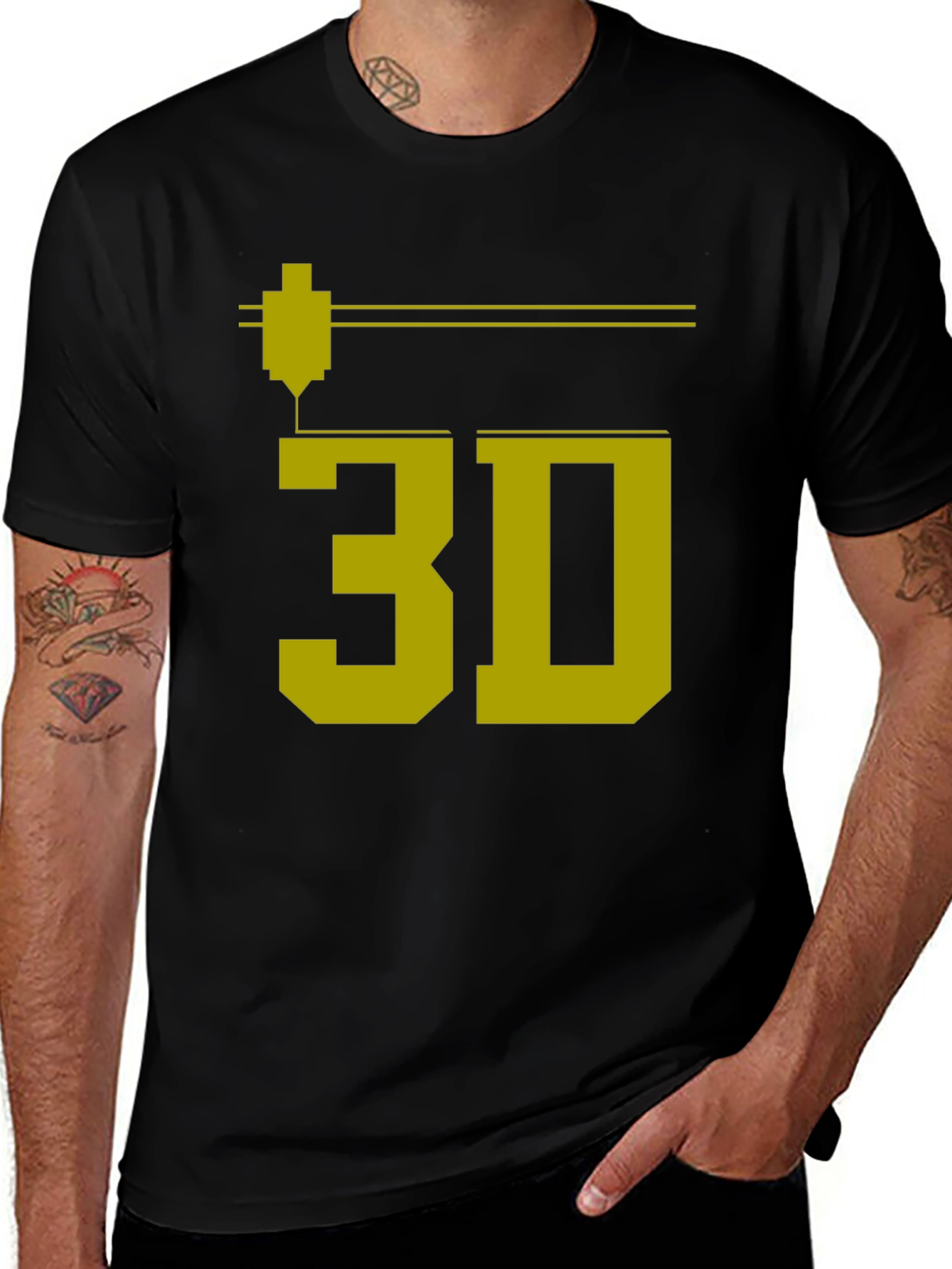 Variant 23 of 3D Printing T-Shirt - Geeky Black Tee
