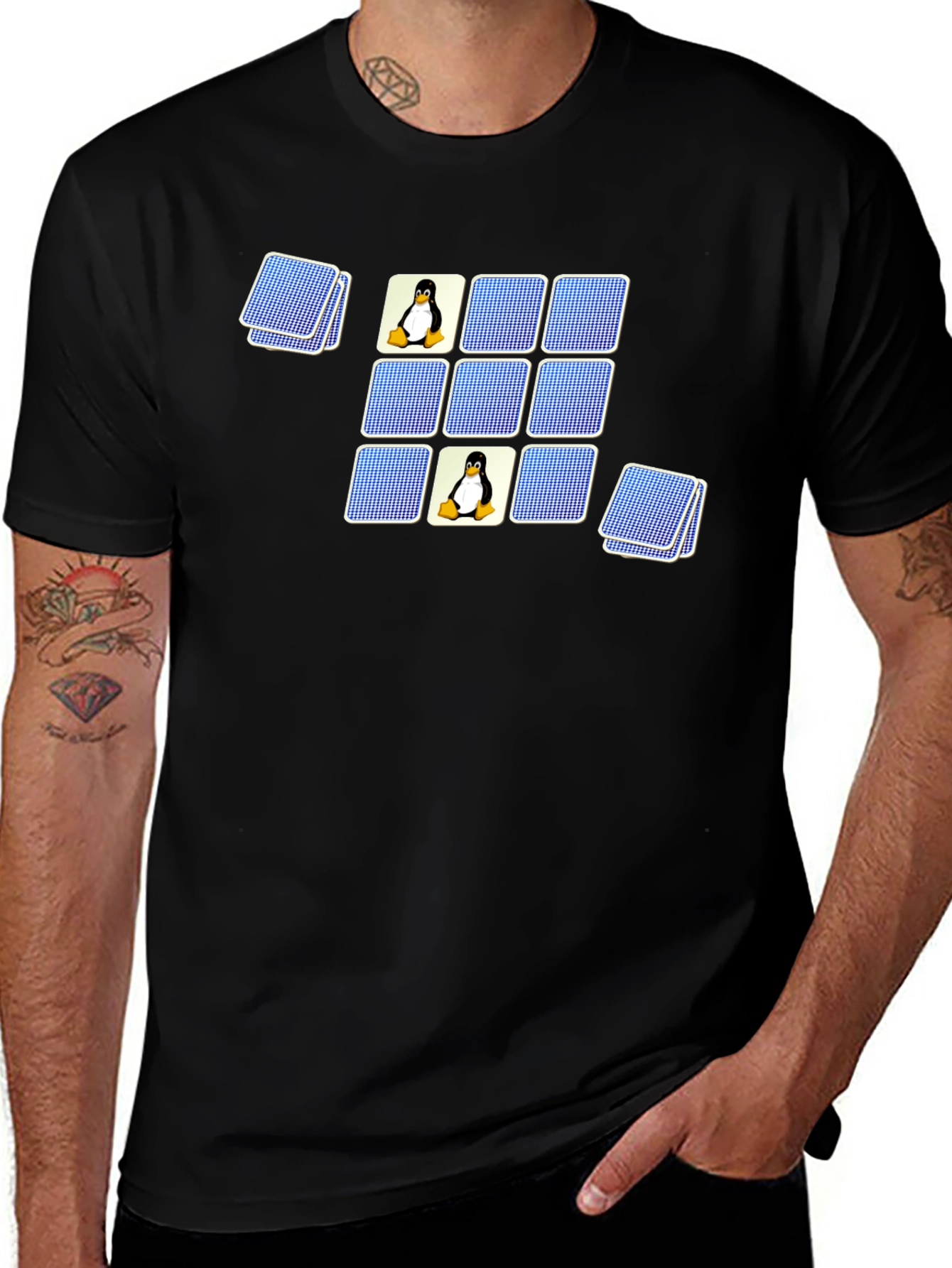 Linux Penguin Matching Game T-Shirt
