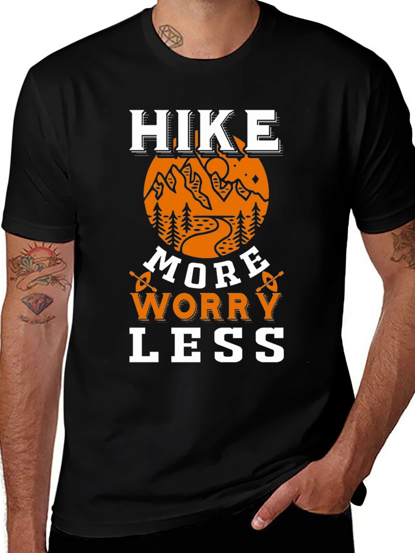 Variant 18 of Hike More Worry Less Graphic Tee