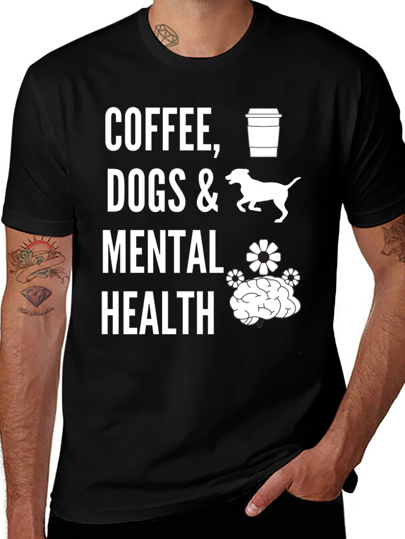 Variant 28 of Coffee, Dogs & Mental Health Graphic Tee