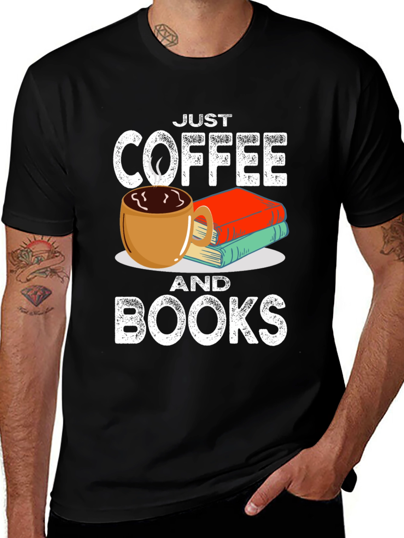 Variant 6 of Just Coffee and Books T-Shirt - Book Lover Tee