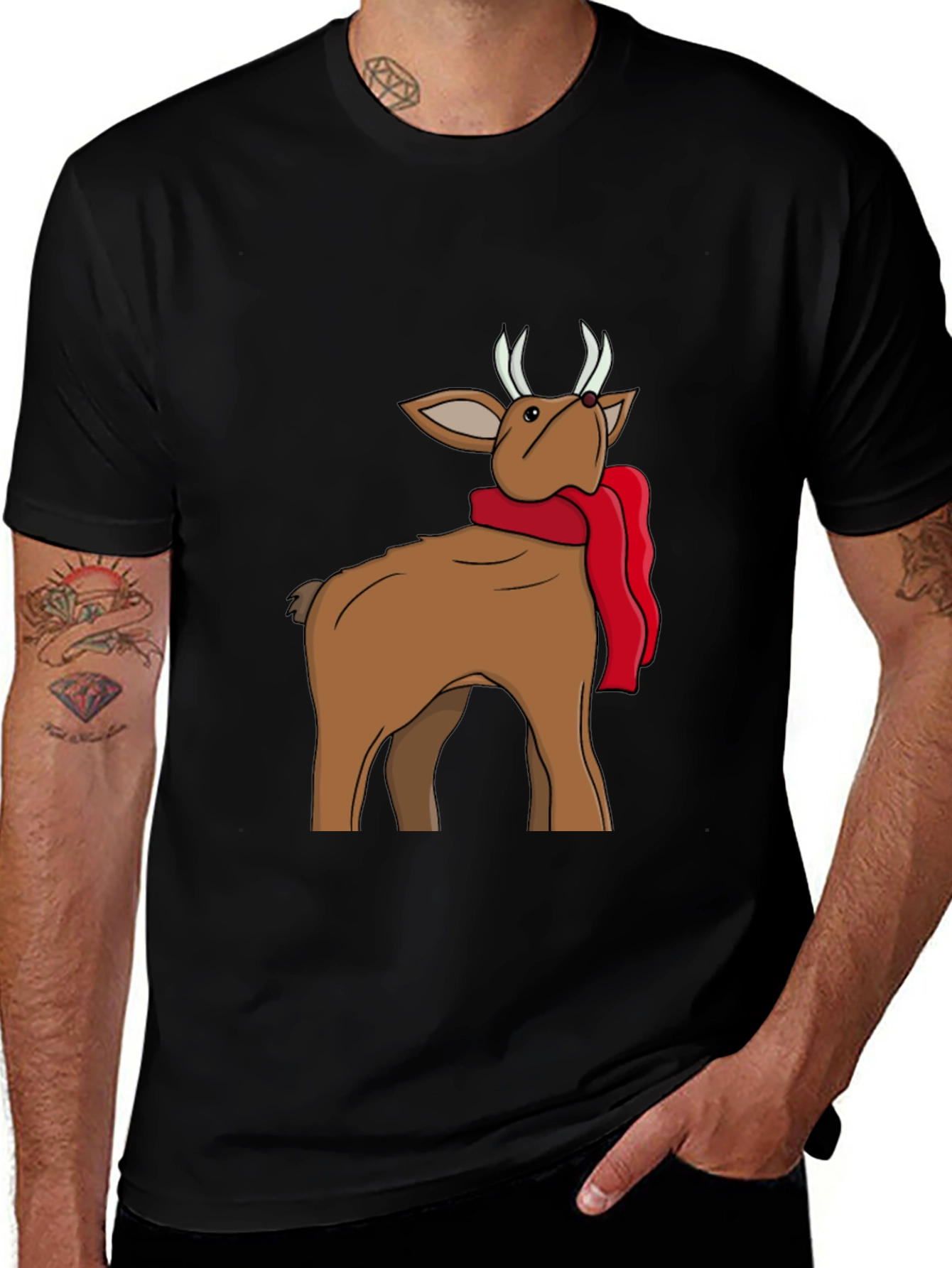 Variant 17 of Festive Reindeer Graphic Tee - Holiday Cheer