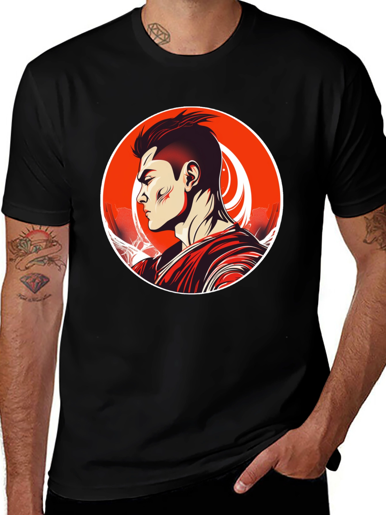 Martial Arts Graphic Tee - Round Red Art