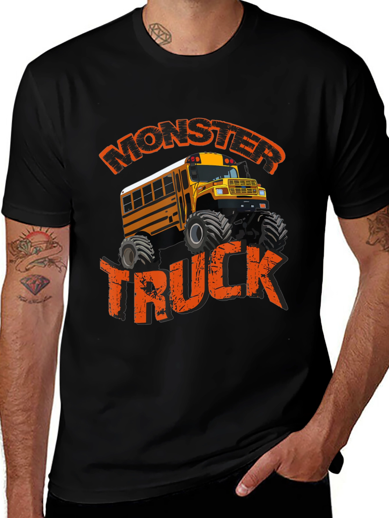 Variant 7 of Monster Truck School Bus Graphic Tee