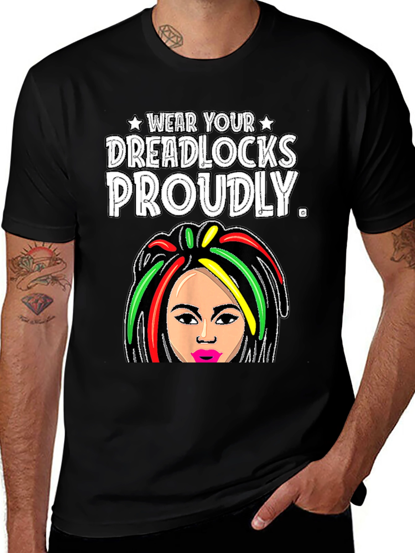Variant 8 of Wear Your Dreadlocks Proudly T-Shirt