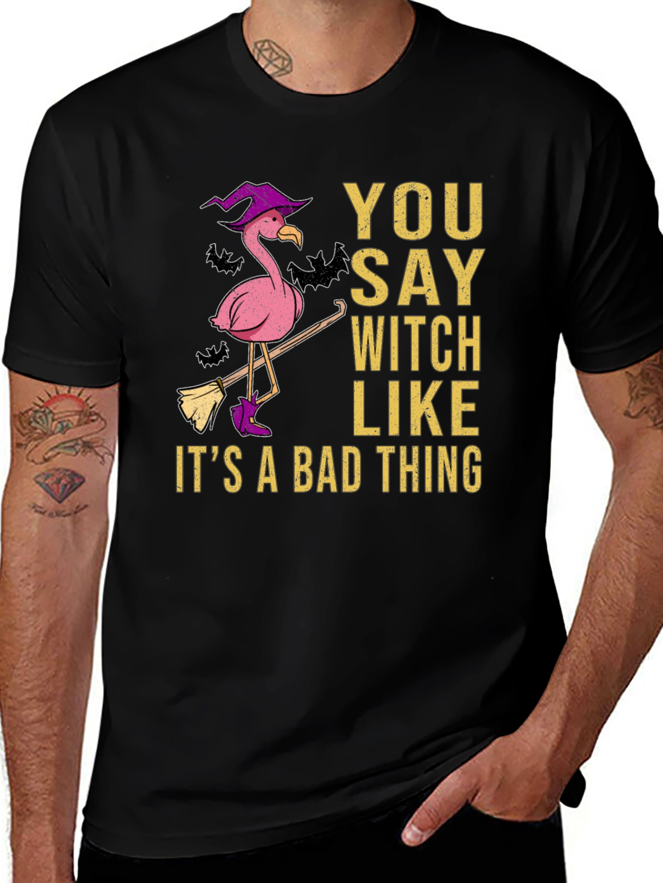 Variant 13 of You Say Witch Like It's A Bad Thing Flamingo T-Shirt