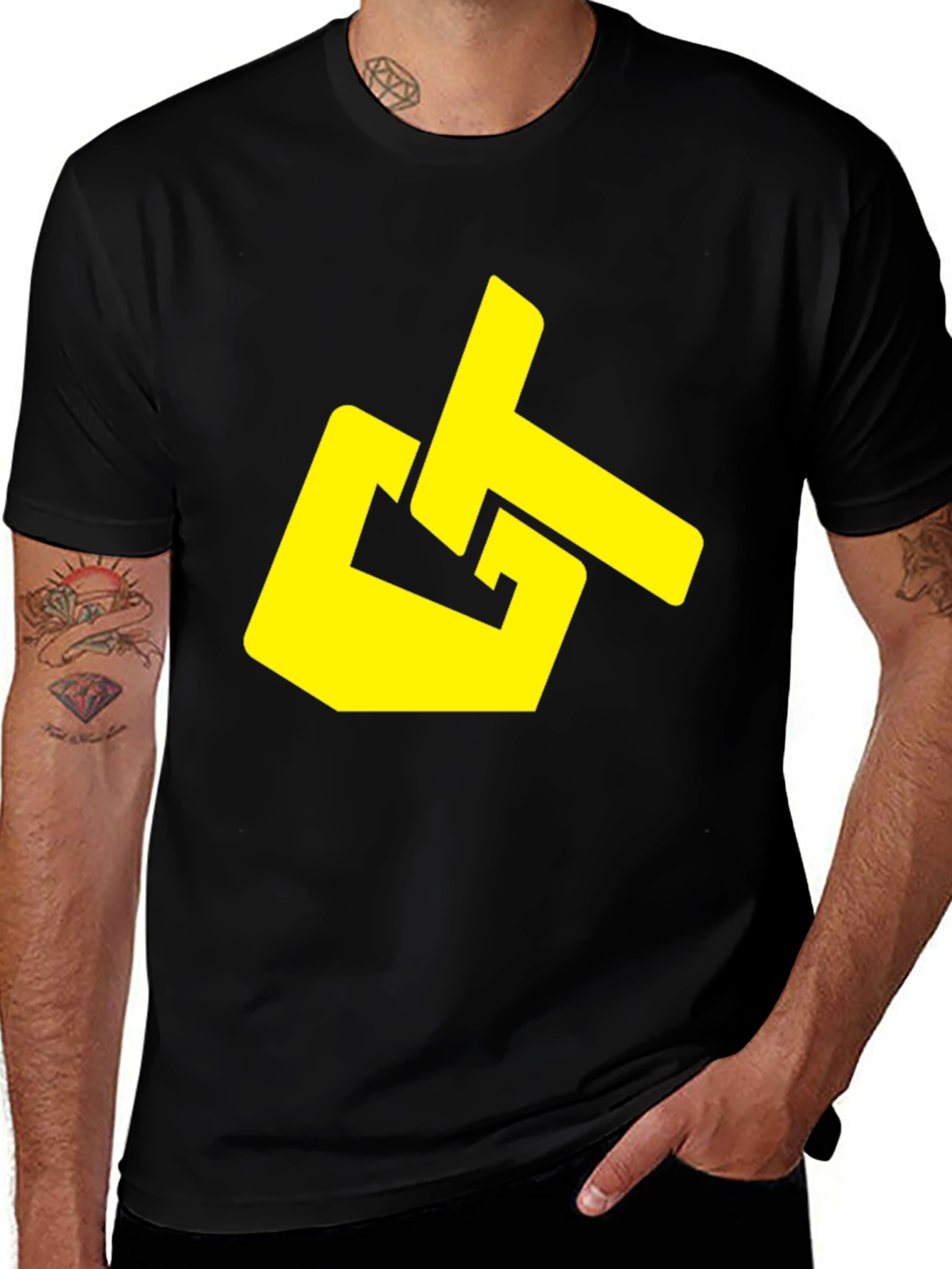 Bold Yellow GT Logo Black T-Shirt