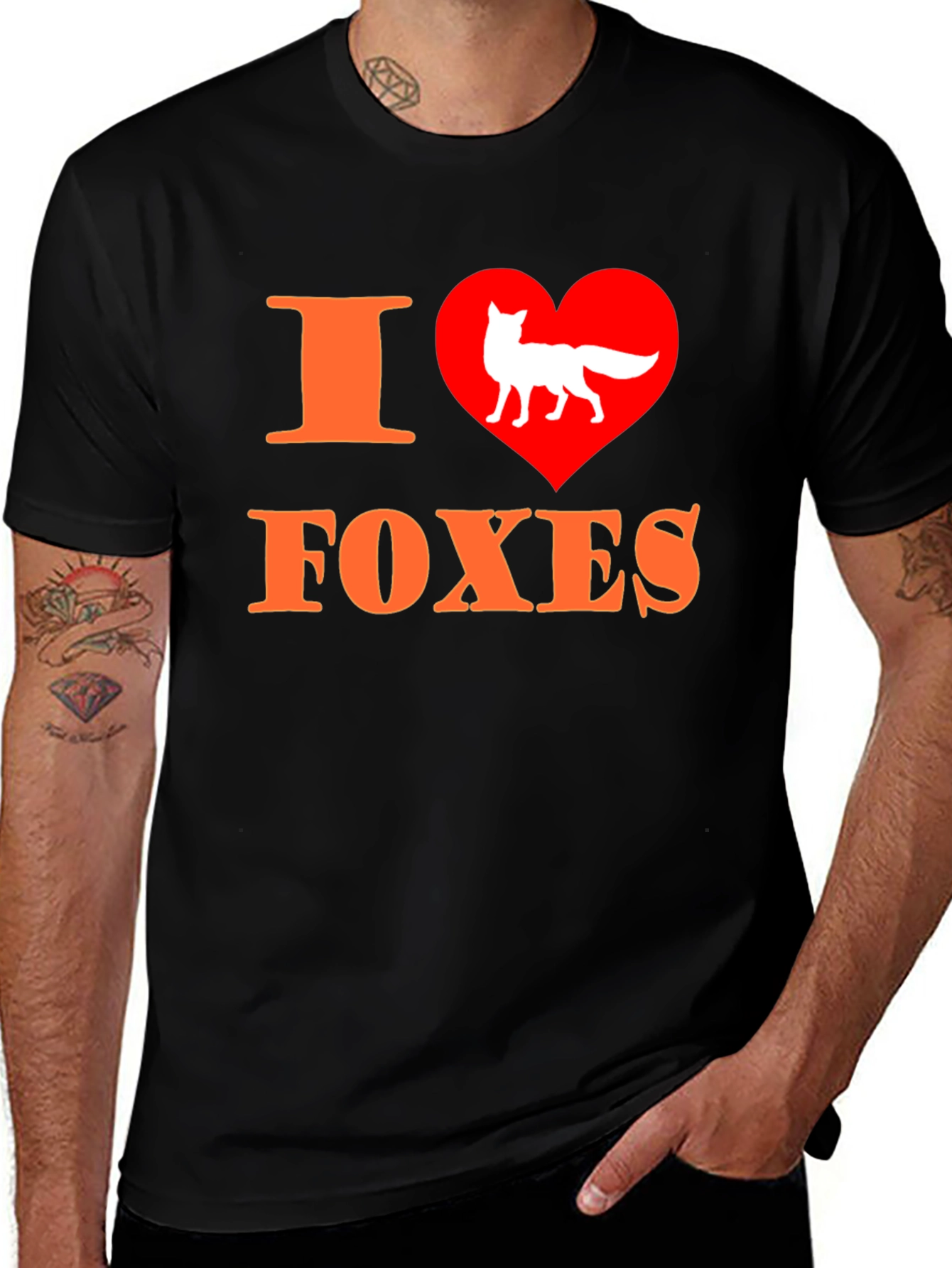 Variant 10 of I Heart Foxes Graphic Tee - Animal Lover T-Shirt