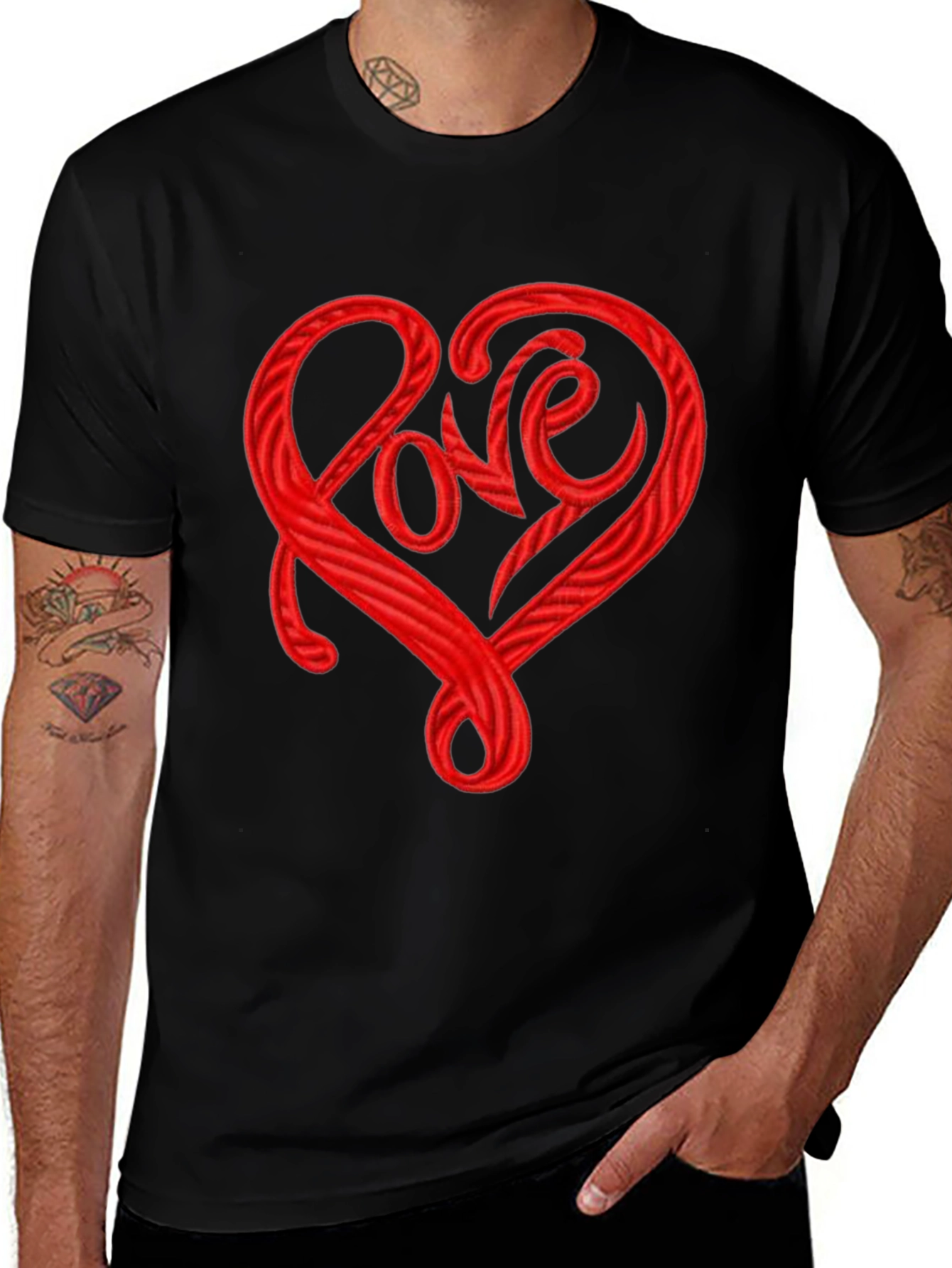 Variant 5 of Love Heart Graphic Tee - Stylish Crew Neck T-Shirt