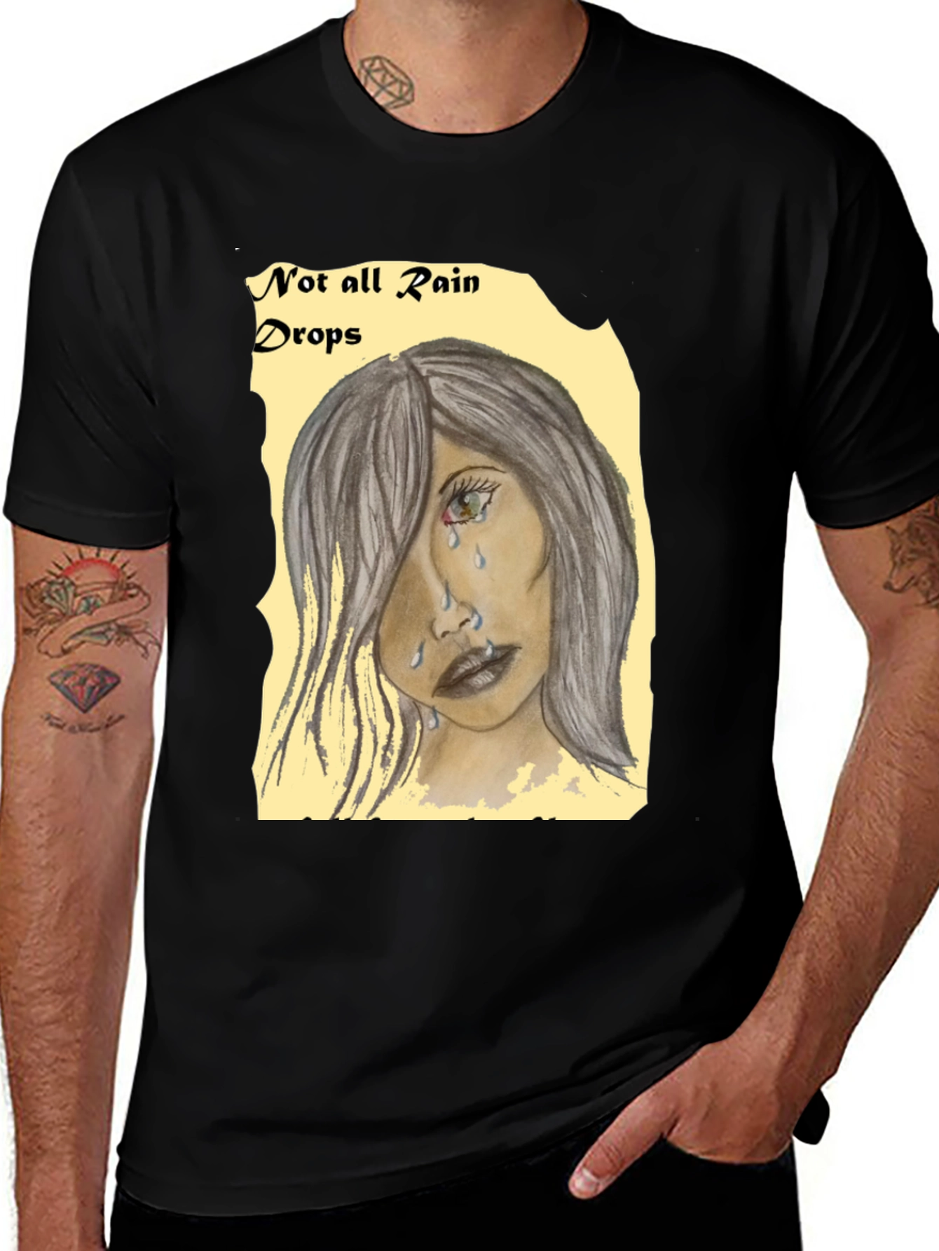 Variant 3 of Emotional Expression Tee - "Not All Rain Drops" T-Shirt