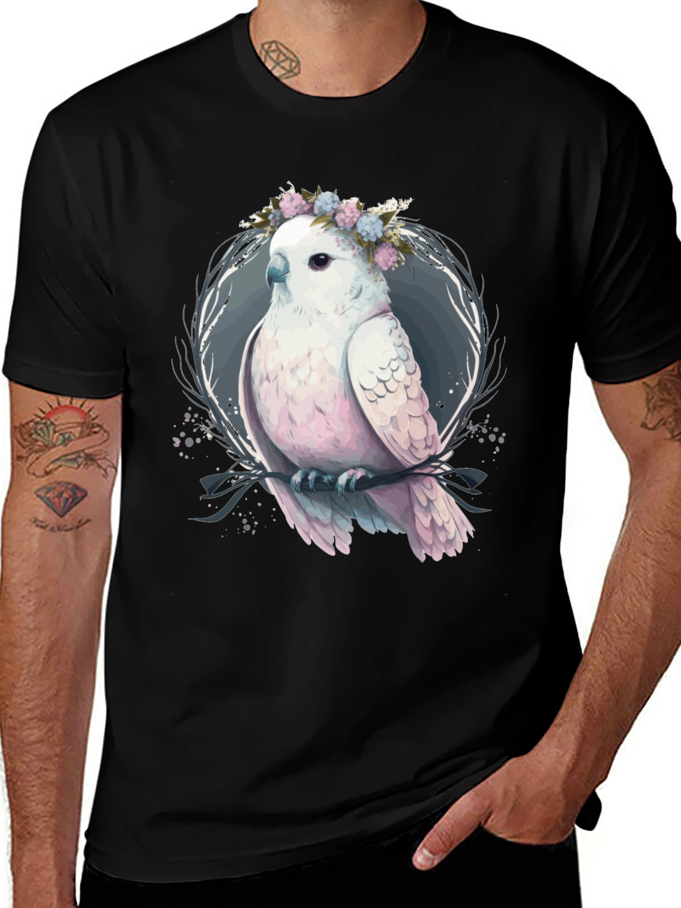 Variant 23 of Floral Crown Cockatoo Graphic Tee