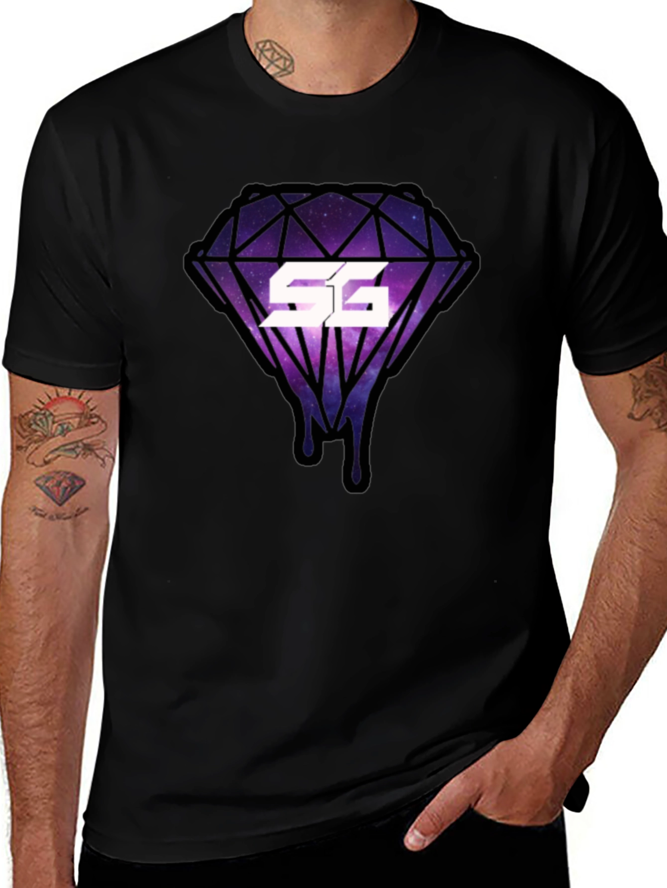 SG Diamond Galaxy Drip Black T-Shirt