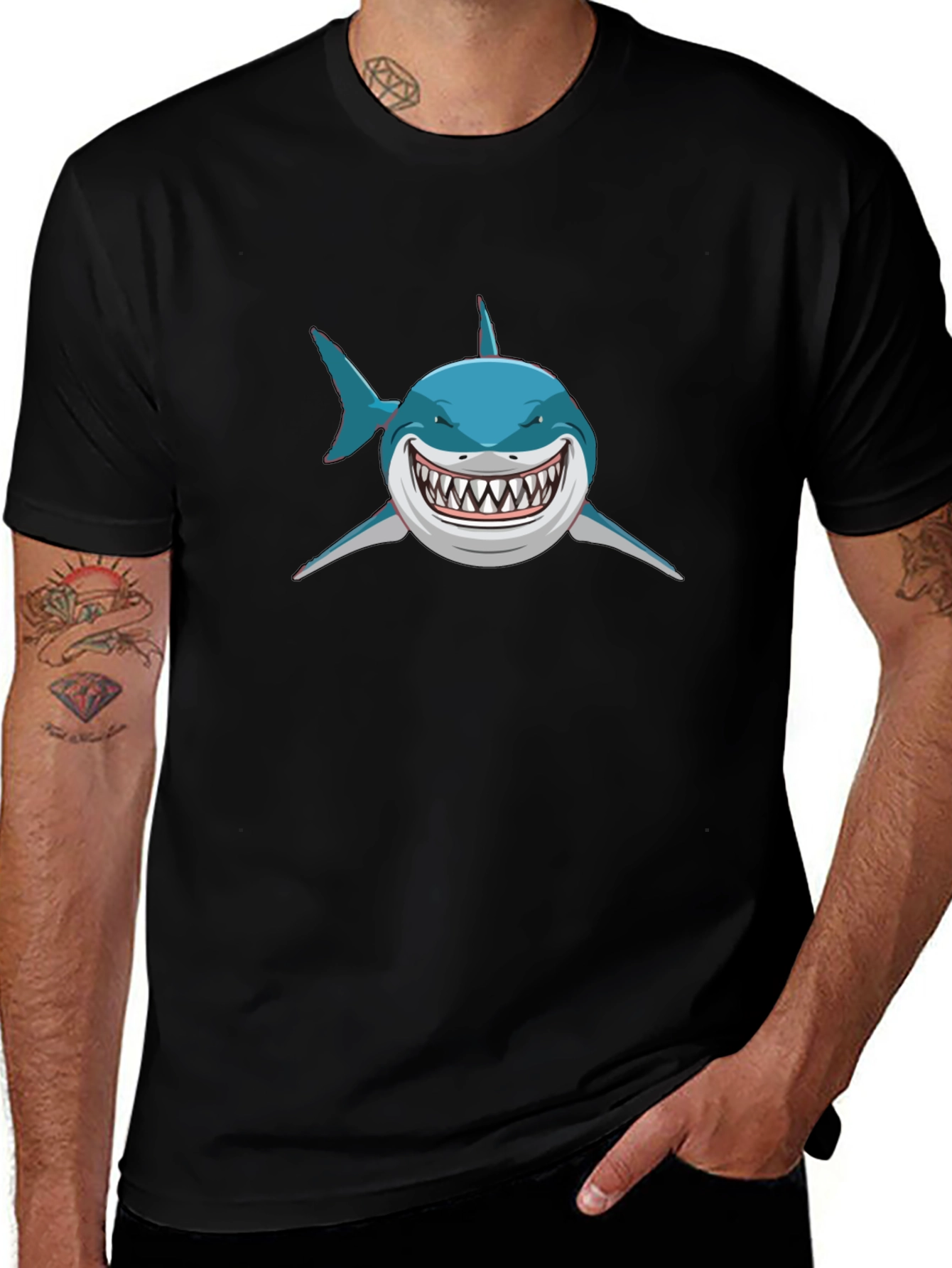 Variant 9 of Shark Graphic Black T-Shirt - Men's