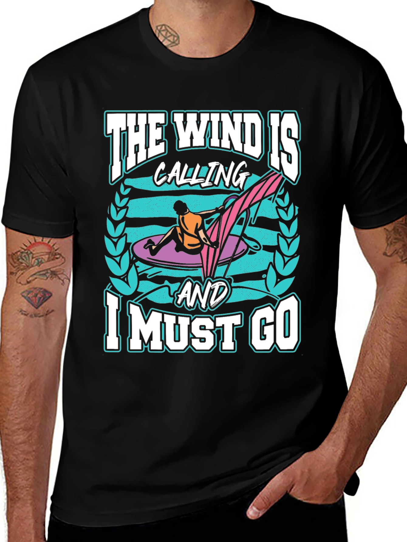 Variant 19 of Wind Calling Graphic Tee for Water Sport Enthusiasts