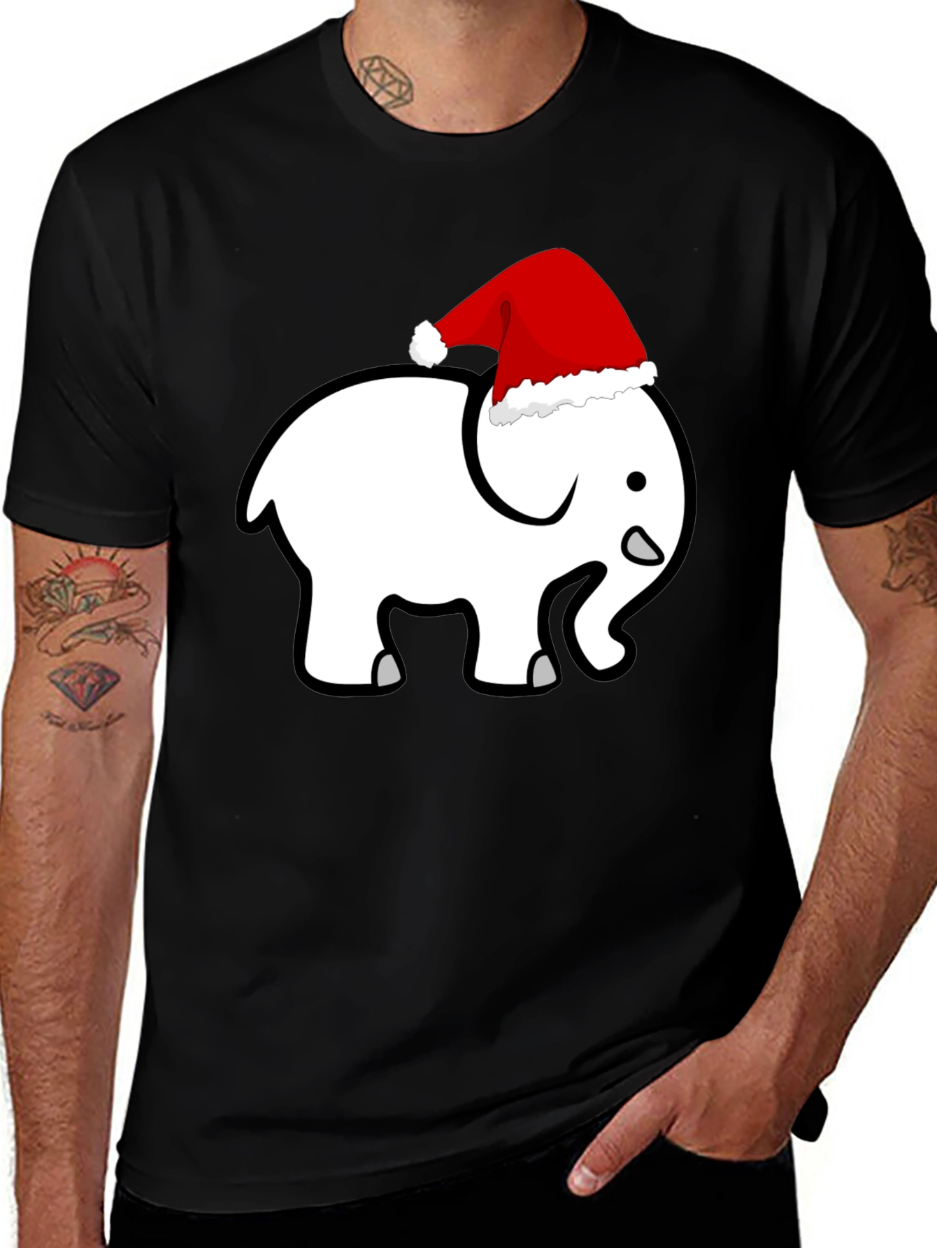Variant 20 of Festive Elephant T-Shirt - Holiday Fun