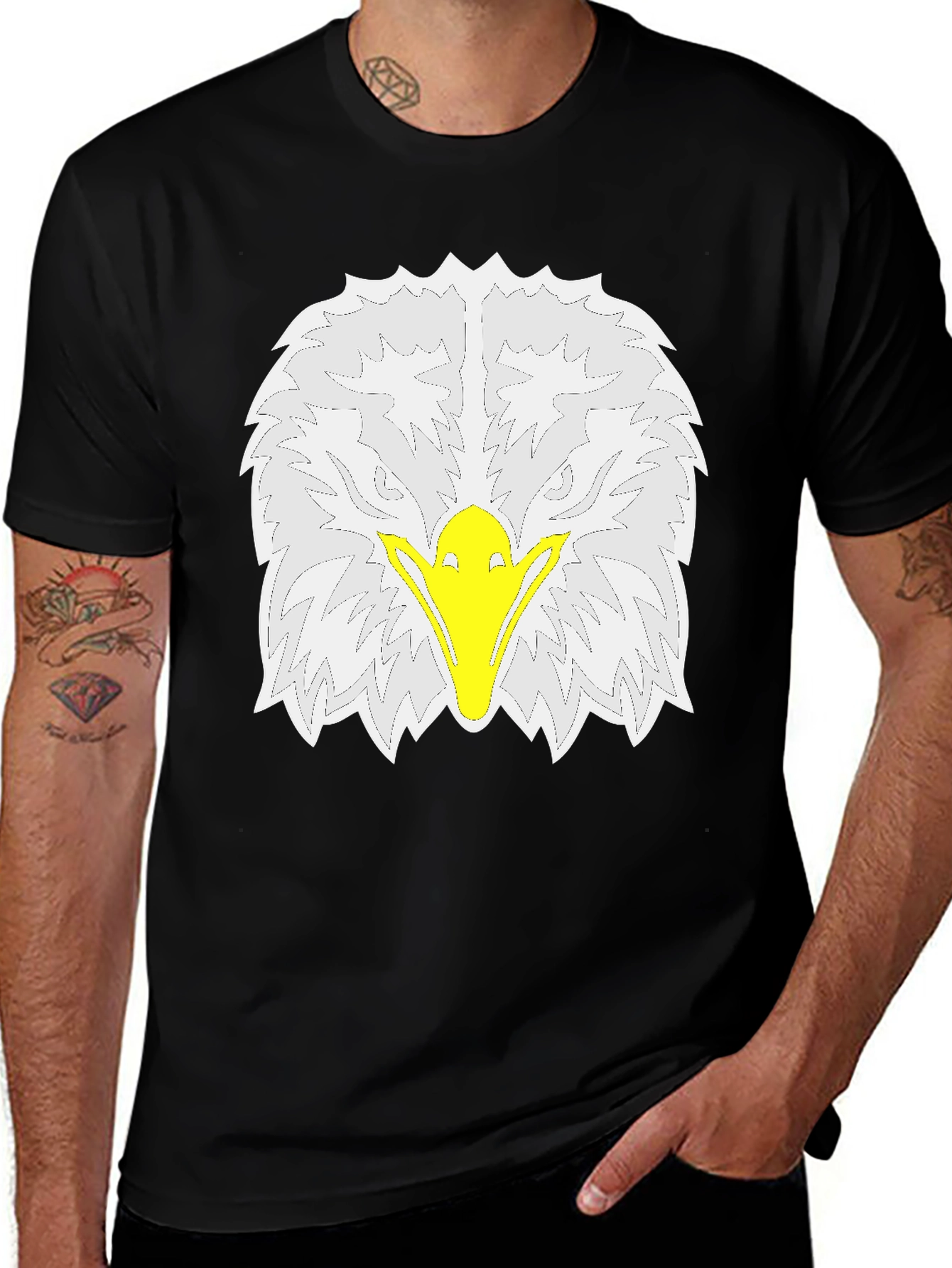 Variant 28 of Eagle Graphic Print Black T-Shirt