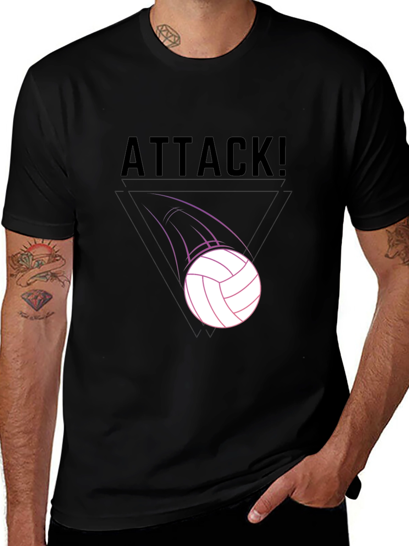 Variant 7 of Attack Volleyball Graphic T-Shirt