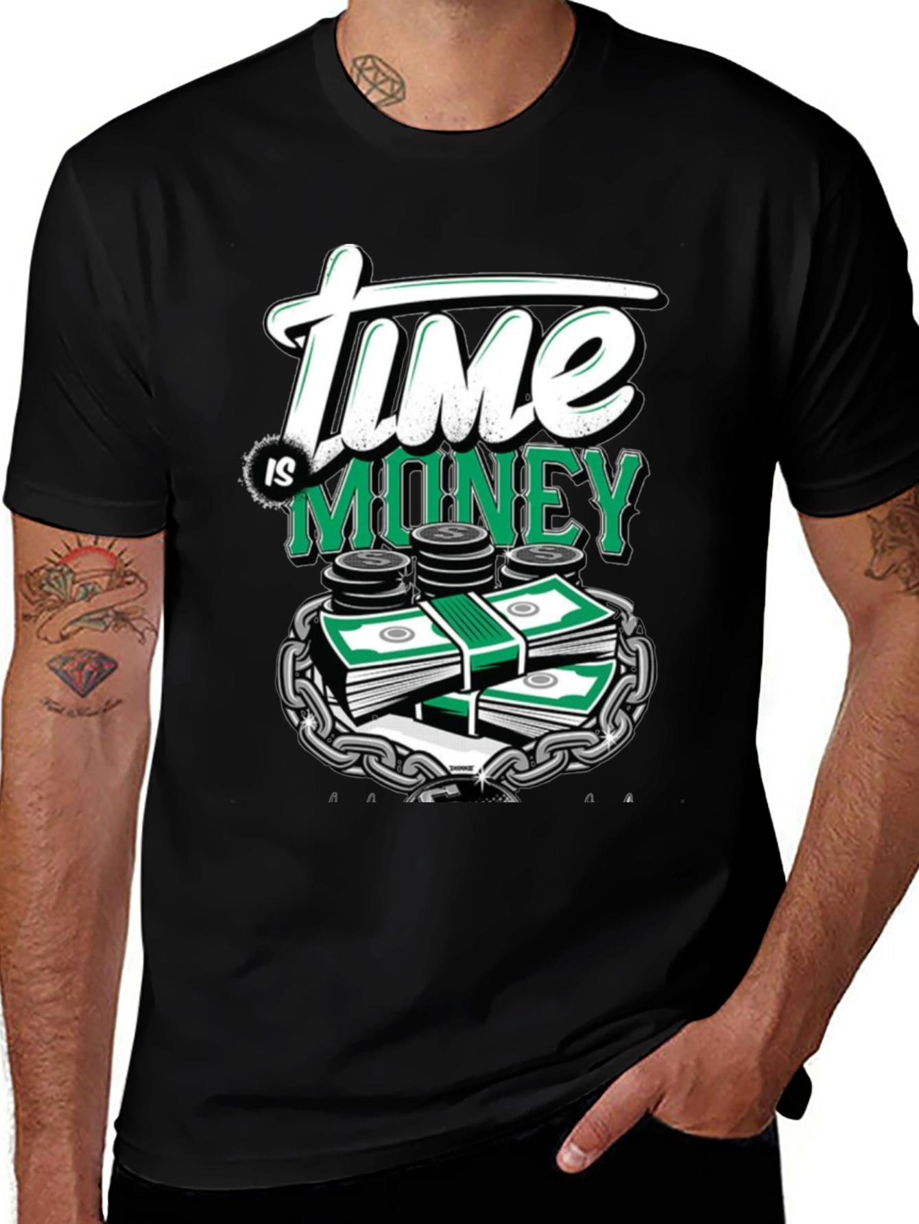Variant 30 of Time is Money Graphic Tee - Black