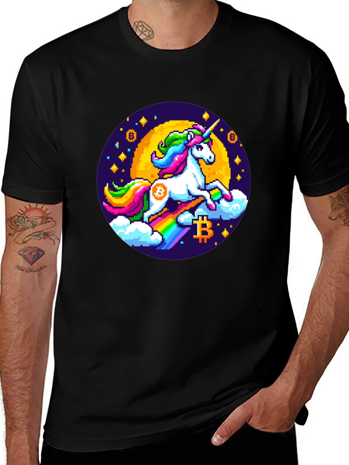 Bitcoin Unicorn T-Shirt - Crypto Rainbow Tee