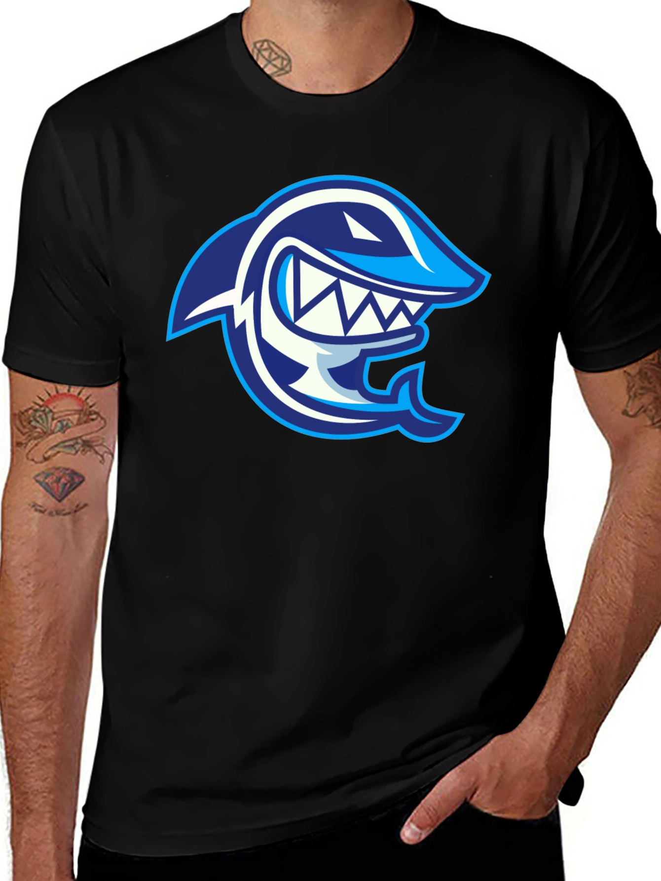 Variant 12 of Cool Shark Graphic T-Shirt - Black