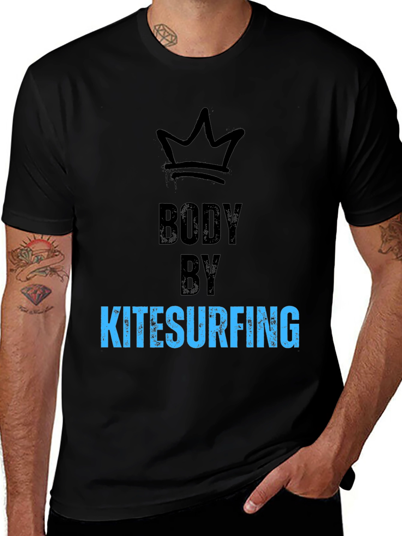 Variant 23 of Body By Kitesurfing Black T-Shirt