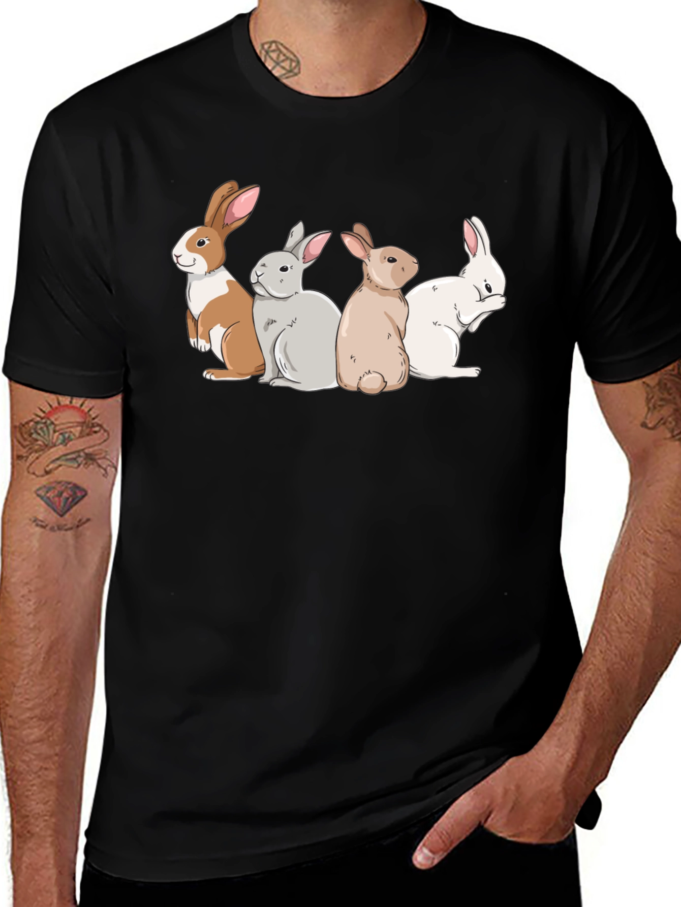 Variant 4 of Bunny Squad Graphic Tee - Soft Cotton T-Shirt
