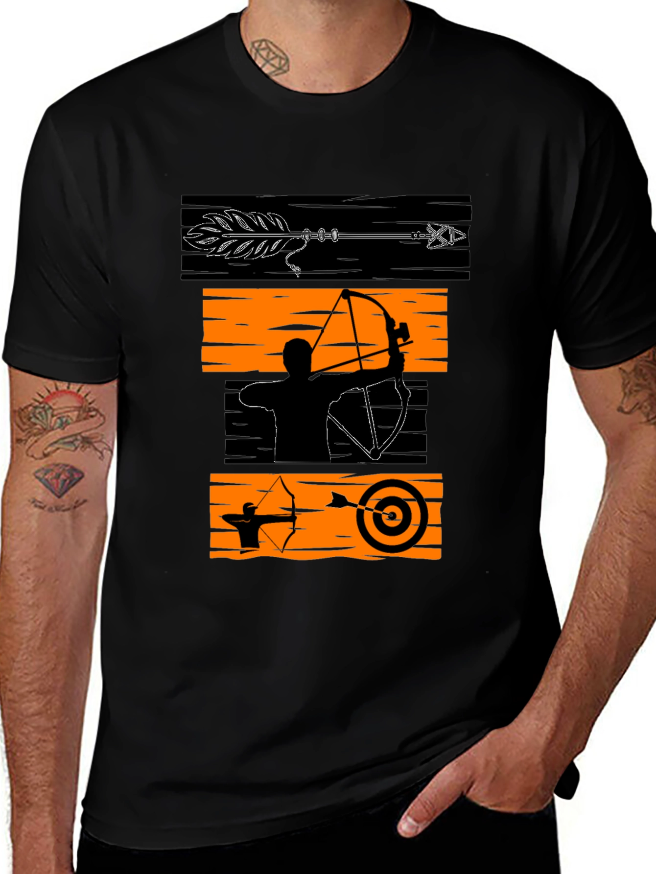 Variant 3 of Archery Graphic Tee - Bow and Arrow Design T-Shirt