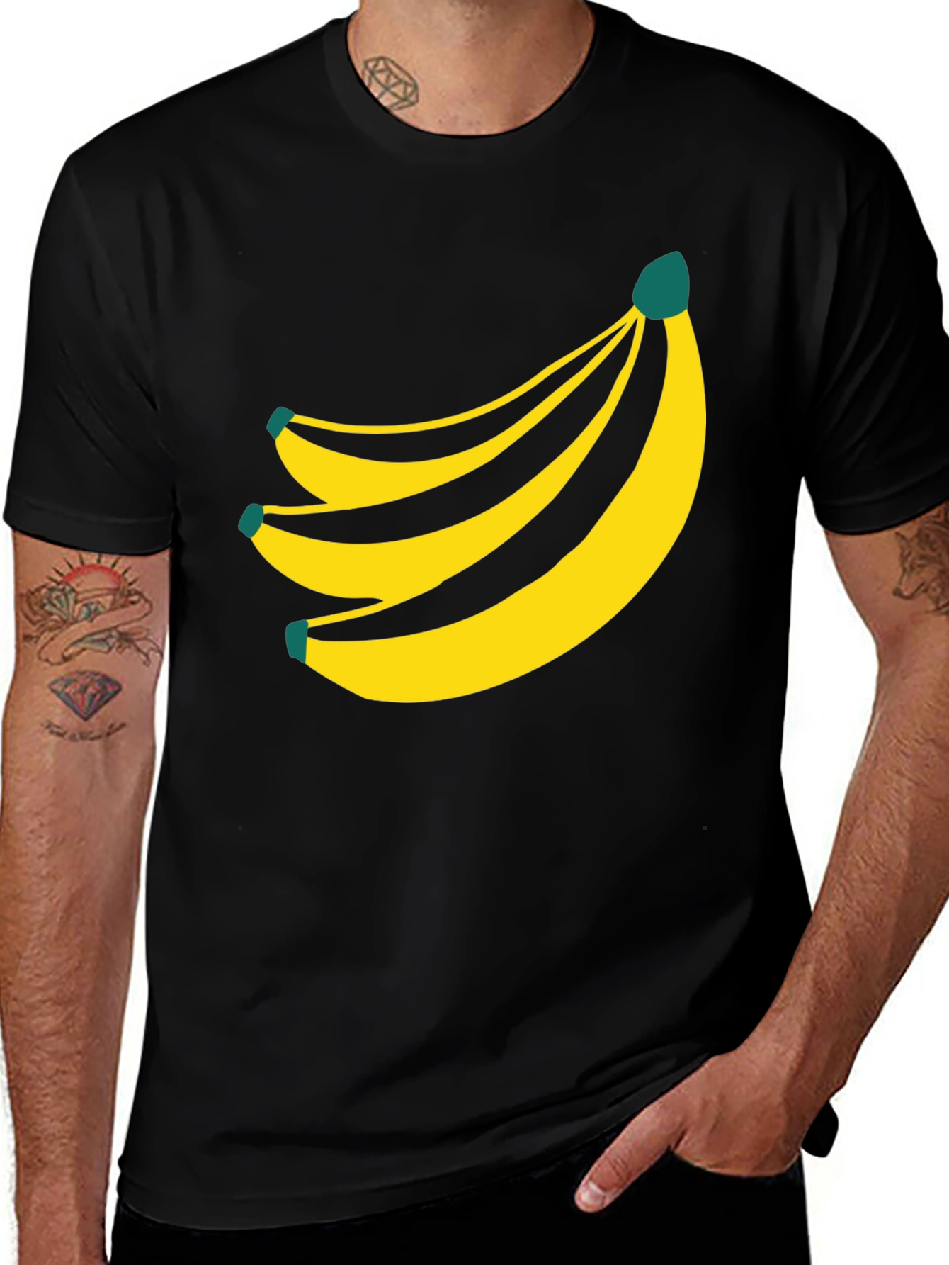 Variant 17 of Banana Graphic Tee - Unisex Black T-Shirt