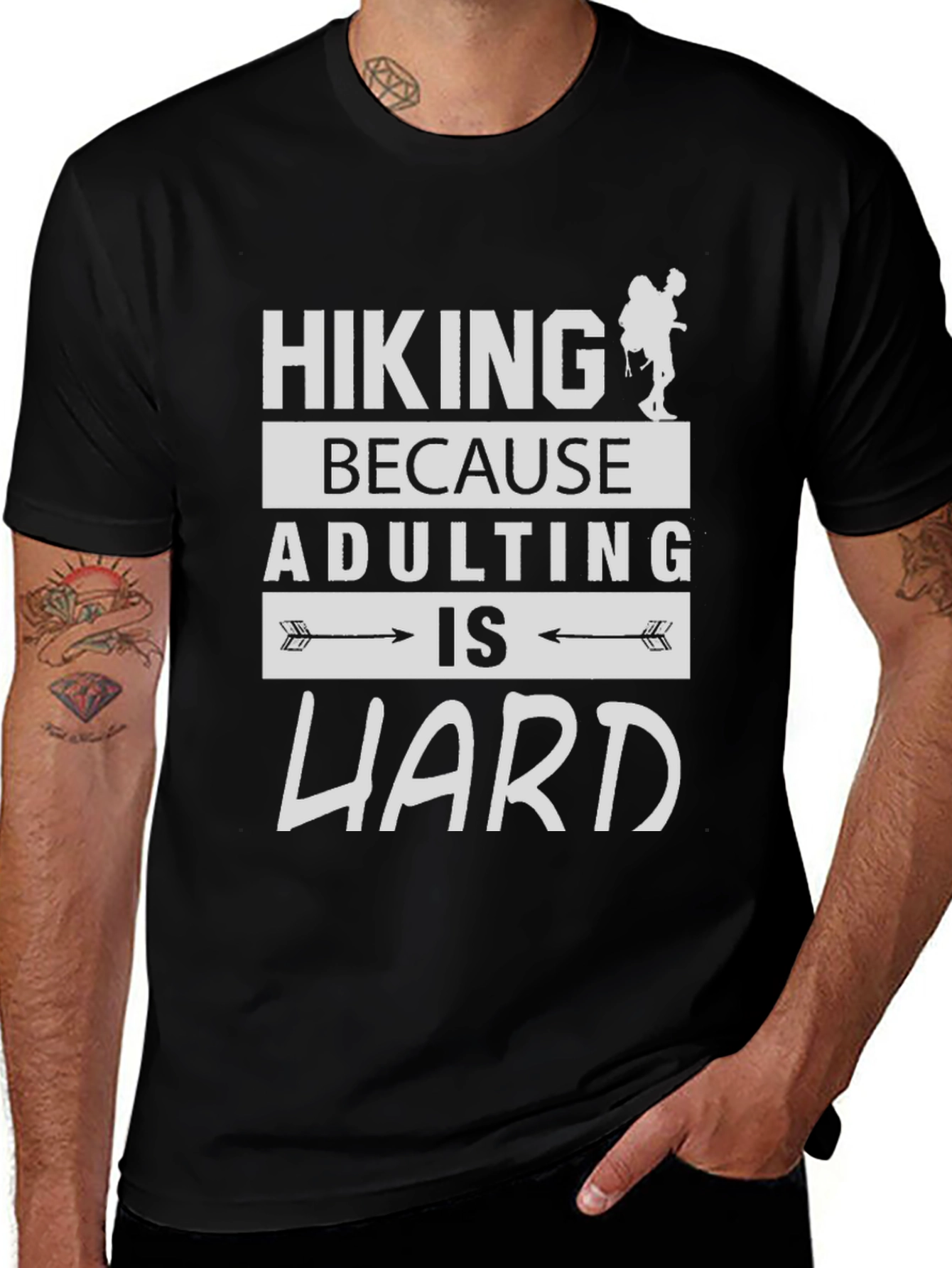 Variant 7 of Hiking Because Adulting is Hard T-Shirt