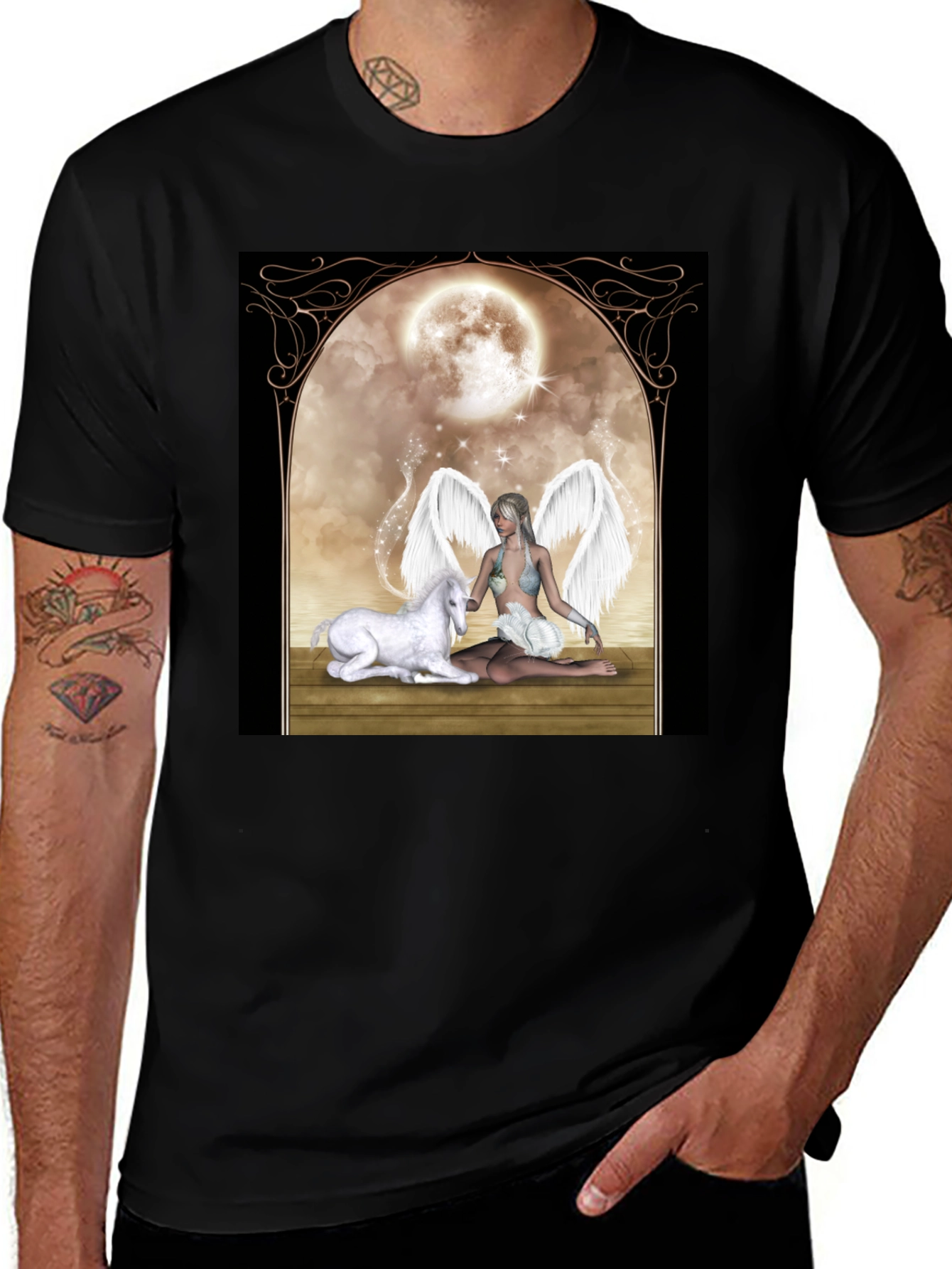 Variant 29 of Fantasy Angel & Unicorn T-Shirt