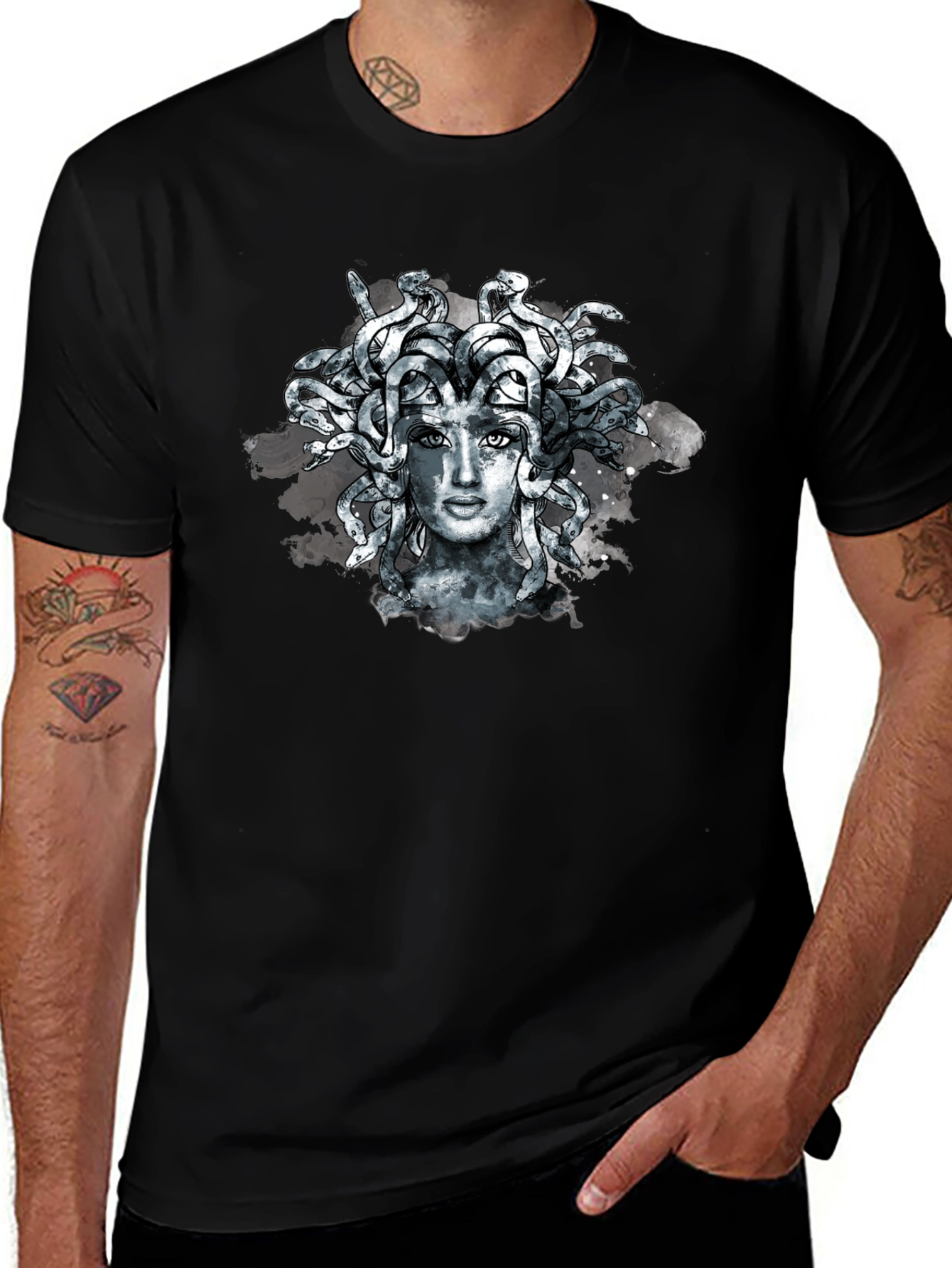 Medusa Graphic Tee - Men's Black T-Shirt