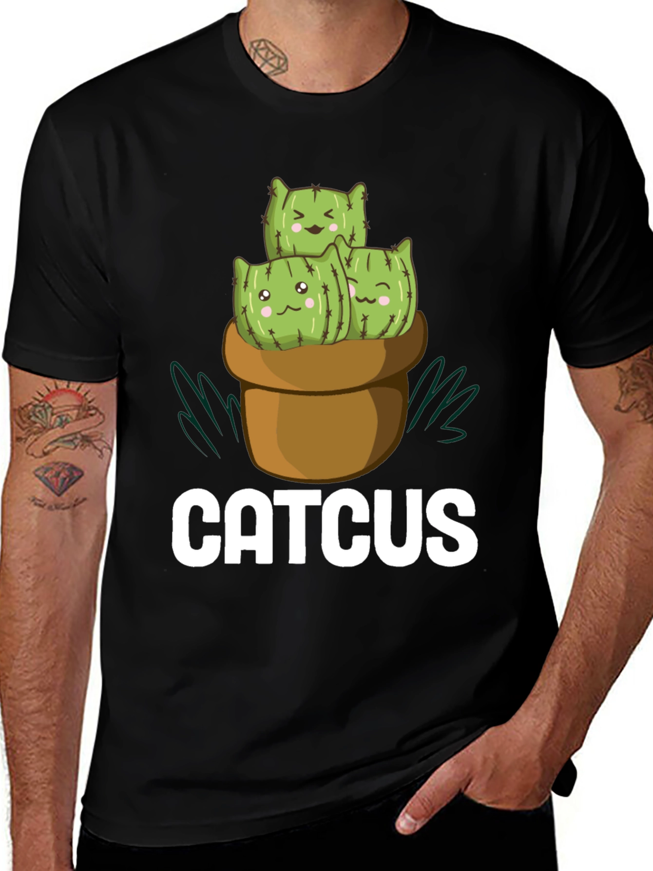 Catcus T-Shirt - Cute Cactus Cat Graphic Tee