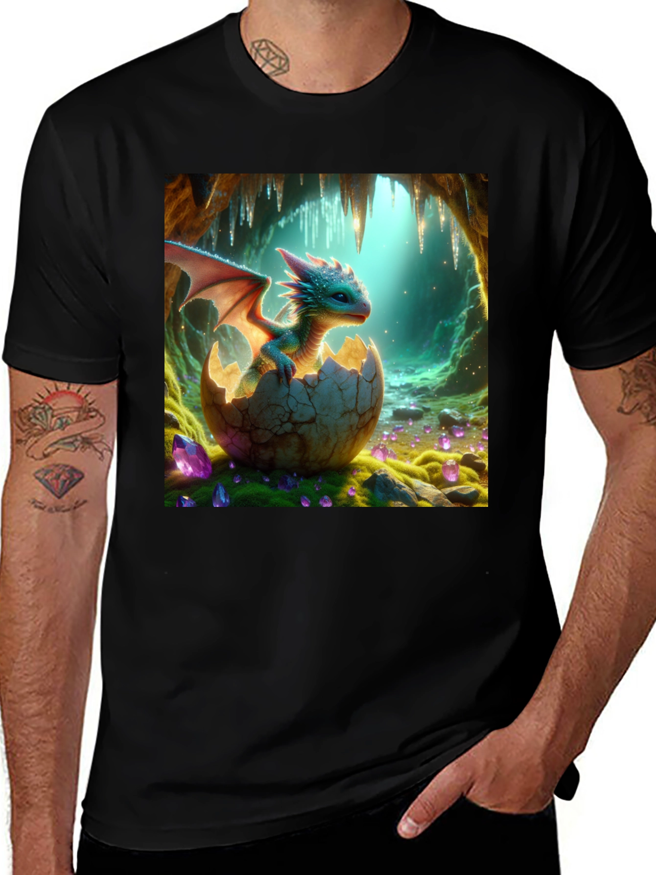 Dragon Hatchling T-Shirt: Mythical Creature Design