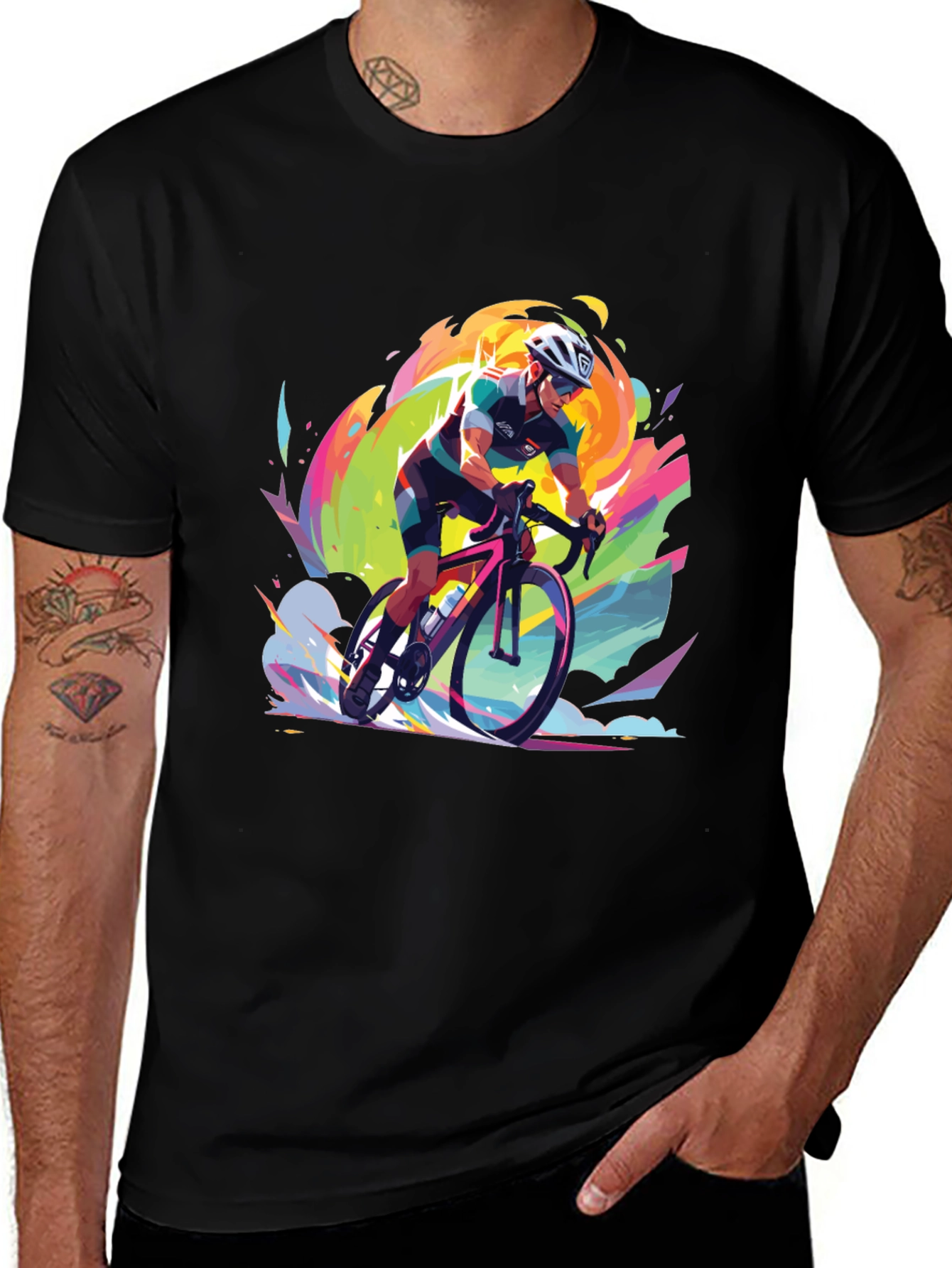 Cycling Splash T-Shirt - Colorful Design